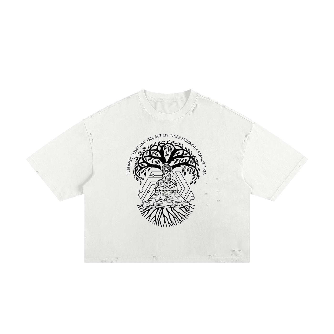 Feelings come and go, but my inner strength stands firm Unisex Cropped Boxy Tee