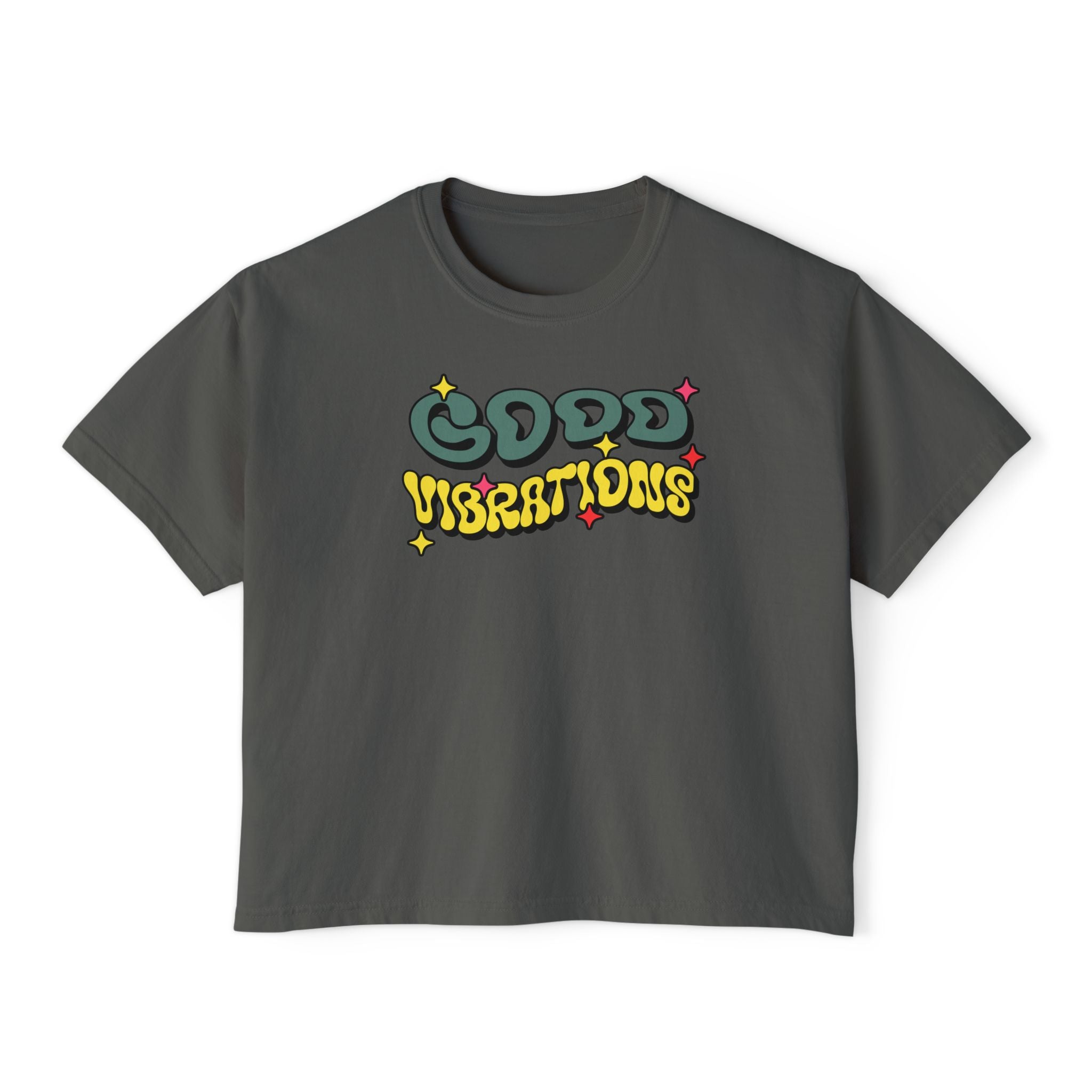Good Vibrations unisex cropped Boxy Tee