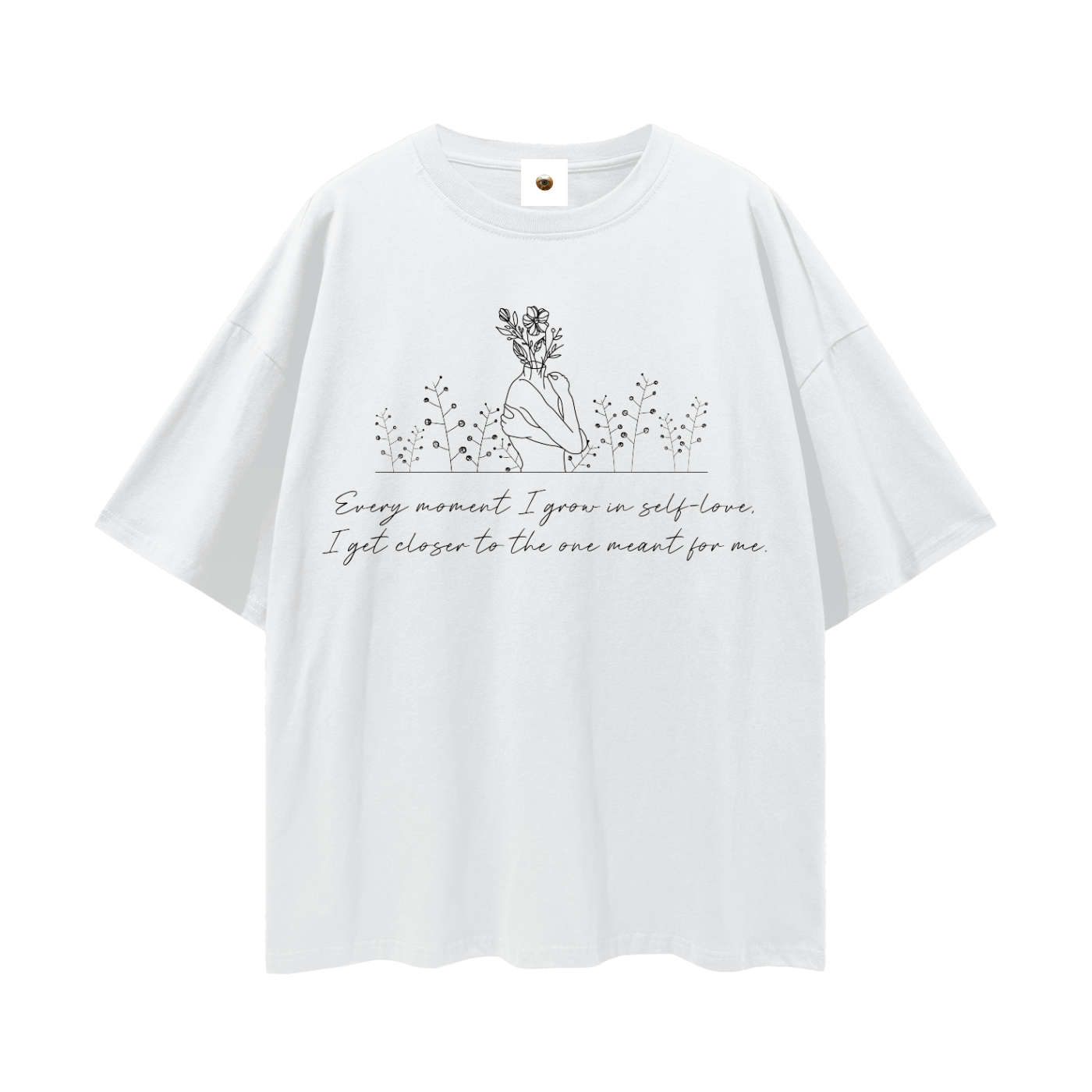 Every Moment I Grow Streetwear Loose Drop Shoulder T-Shirt