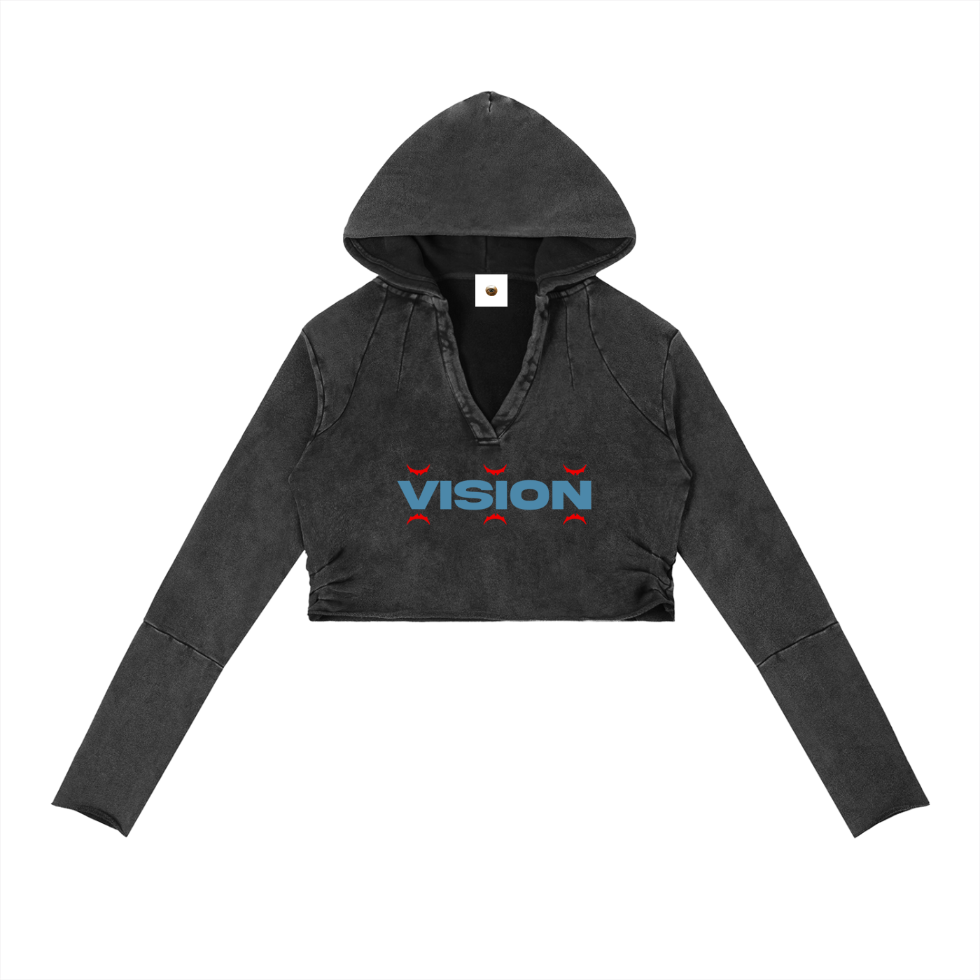 Vision Vintage Washed Raw Edge Hoodie