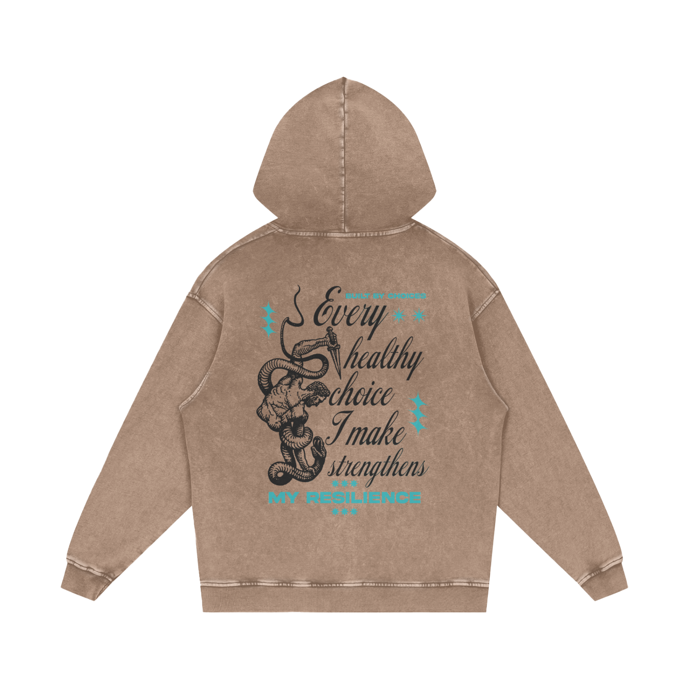 Built By Choices Snow Washed Loose Cotton Hoodie