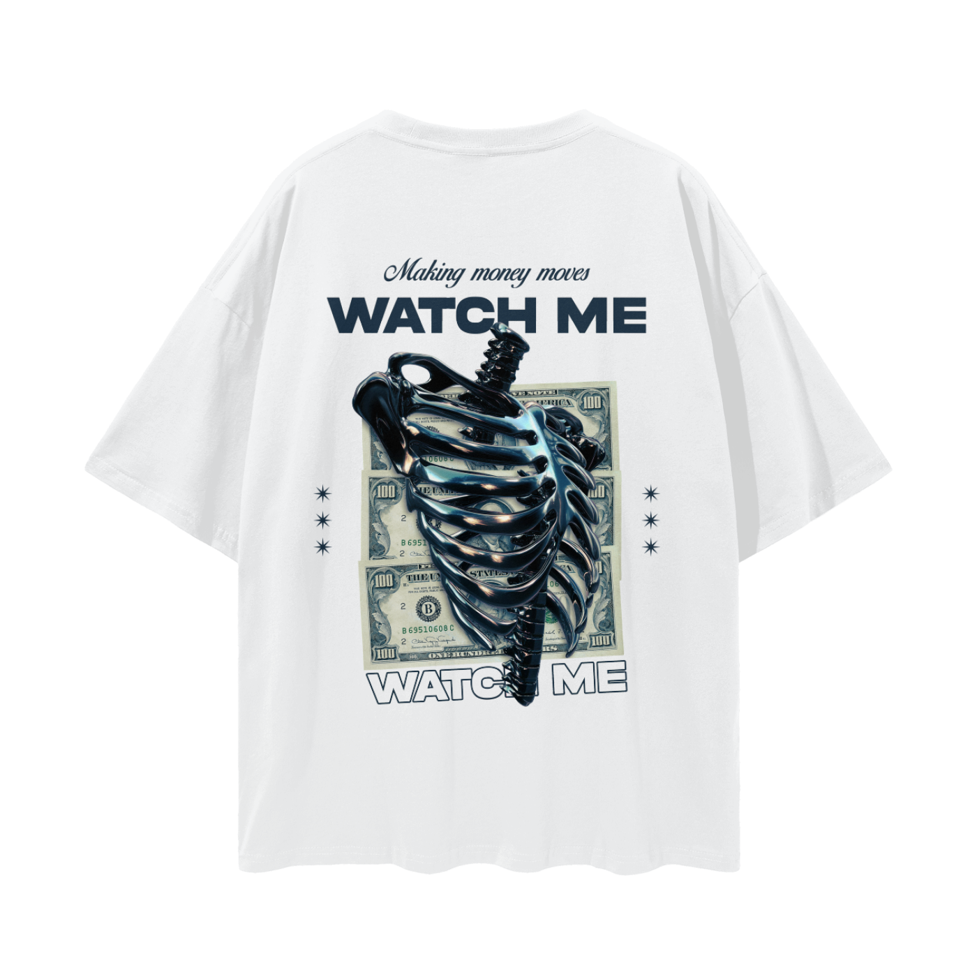 Making Money Moves Watch Me Streetwear Loose Drop Shoulder T-Shirt