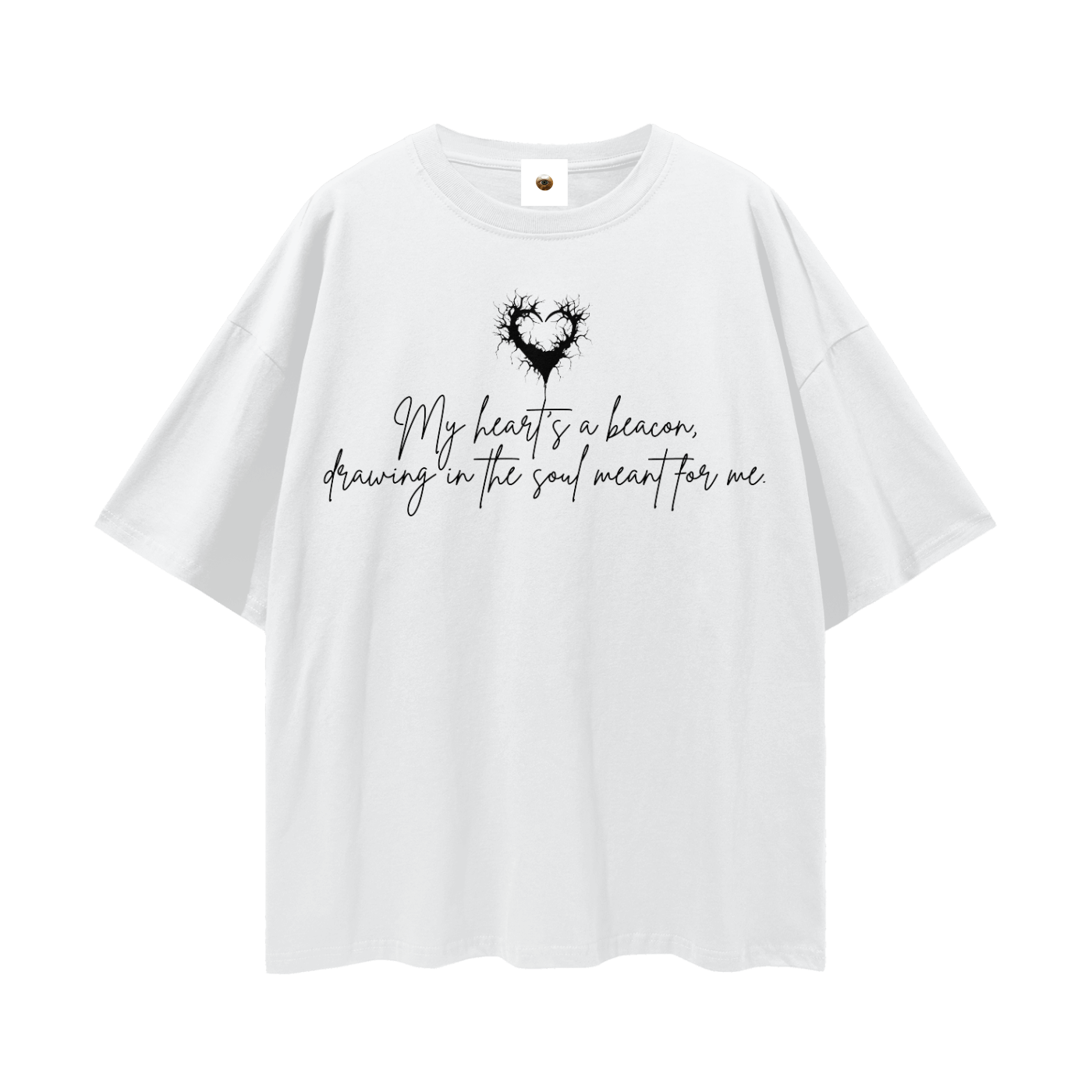 My Heart Is A Beacon Streetwear Loose Drop Shoulder T-Shirt