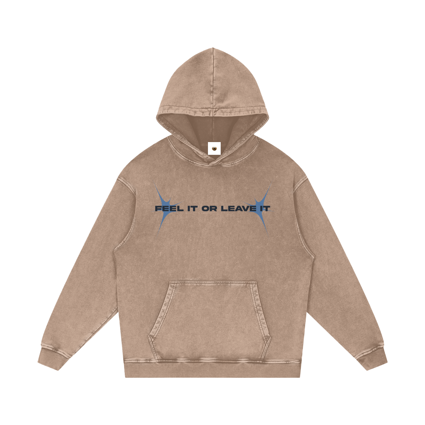 Feel it Or Leave It Snow Washed Loose Cotton Hoodie