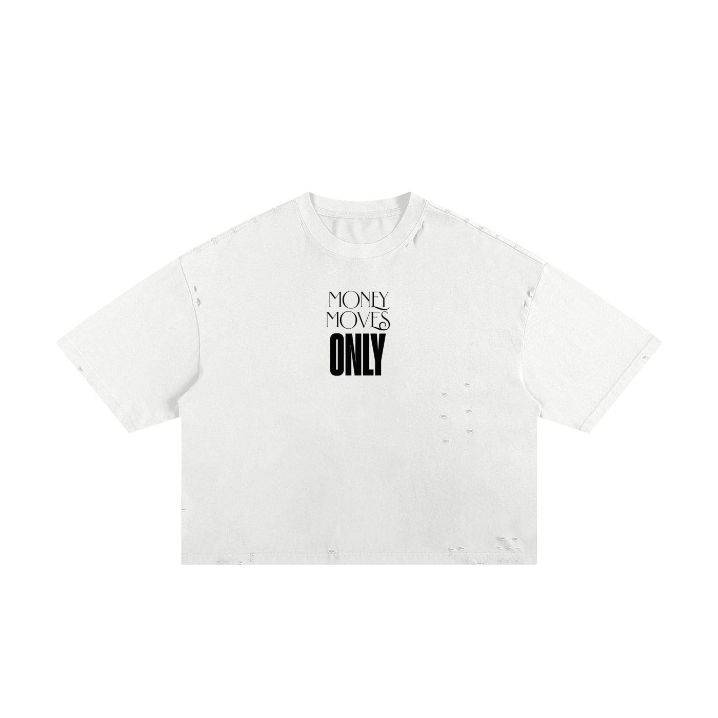 Money Moves Only Classic Frayed Boxy Tee