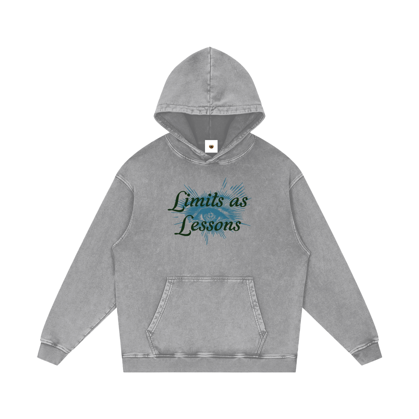 Limits As Lessons Snow Washed Loose Cotton Hoodie