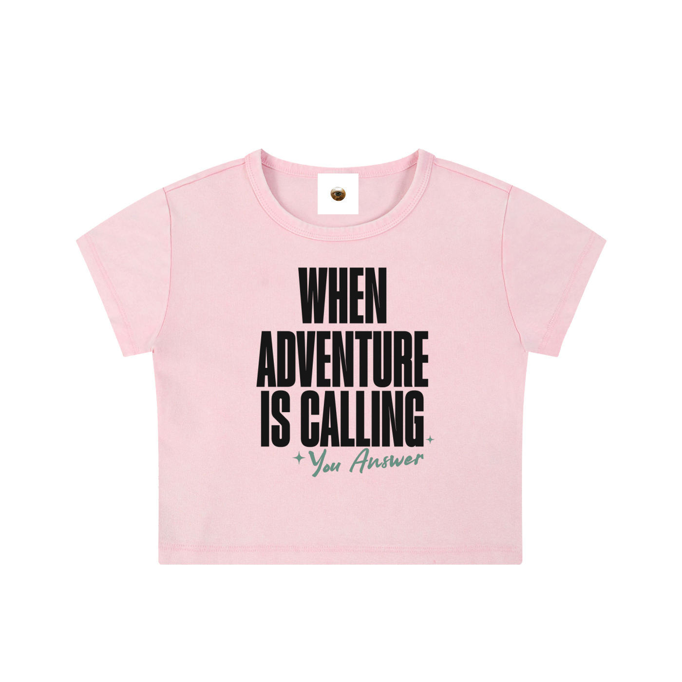 When Adventure Calls Snow Washed Crop Top