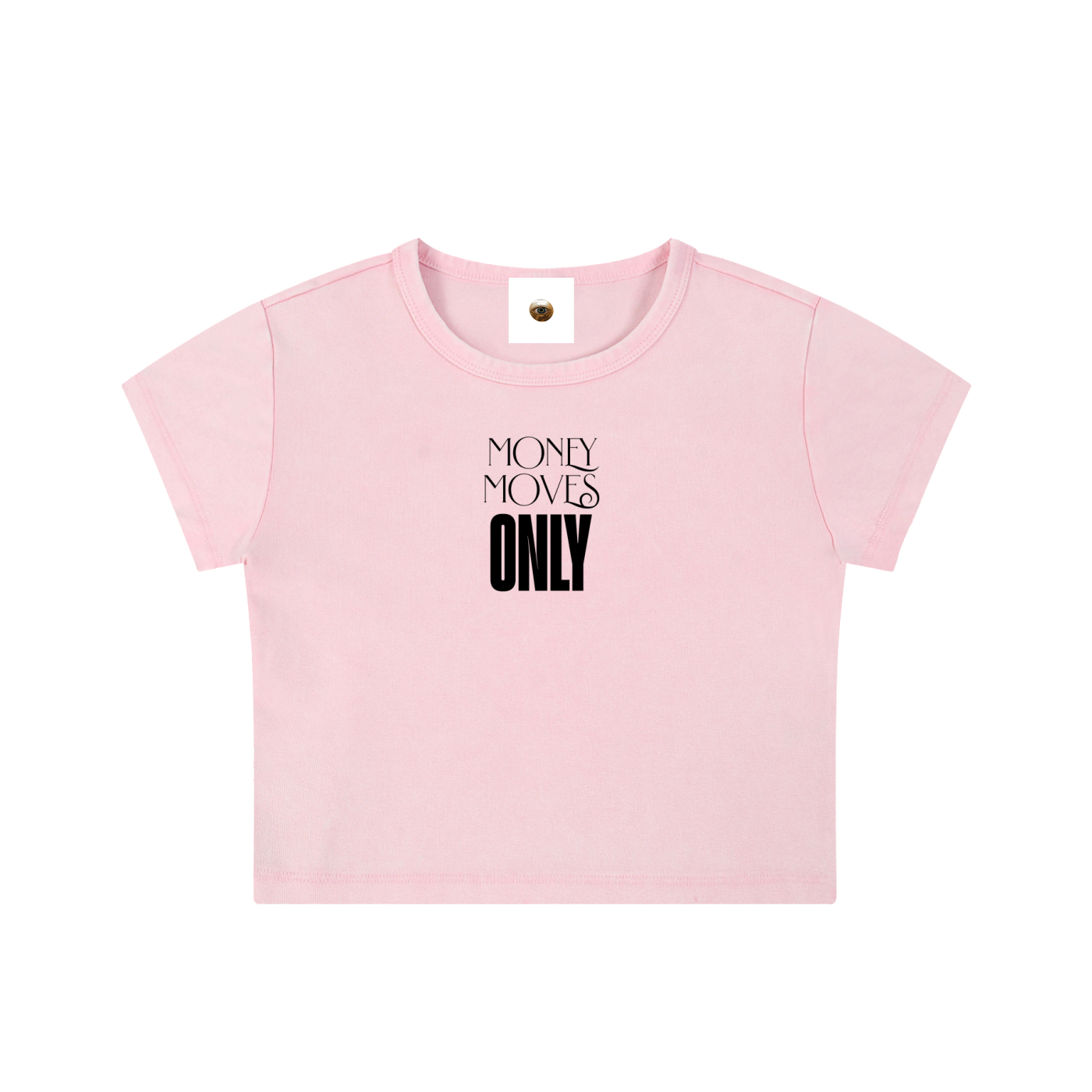 Money Moves Only Snow Washed Crop Top