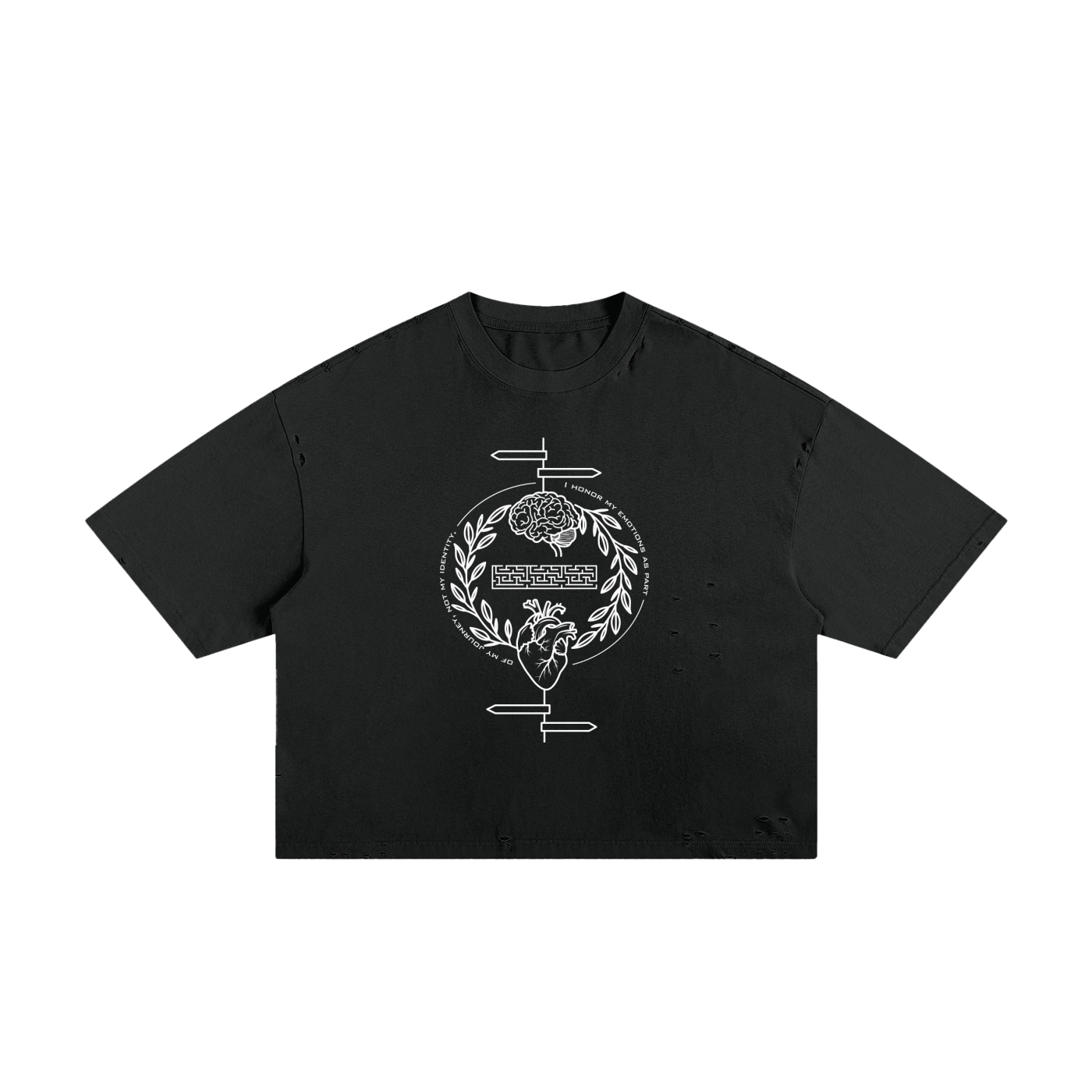 I honor my emotions as part of my journey, not my identity Unisex Cropped Boxy Tee