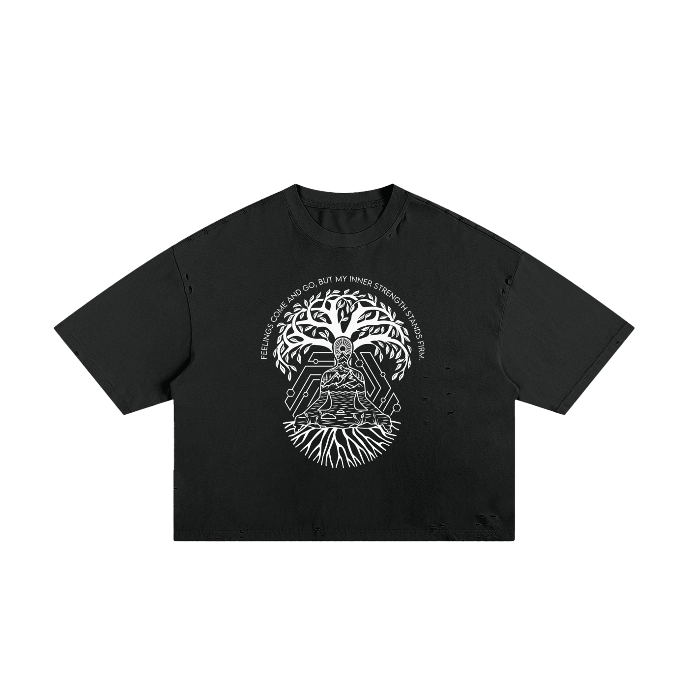 Feelings come and go, but my inner strength stands firm Unisex Cropped Boxy Tee