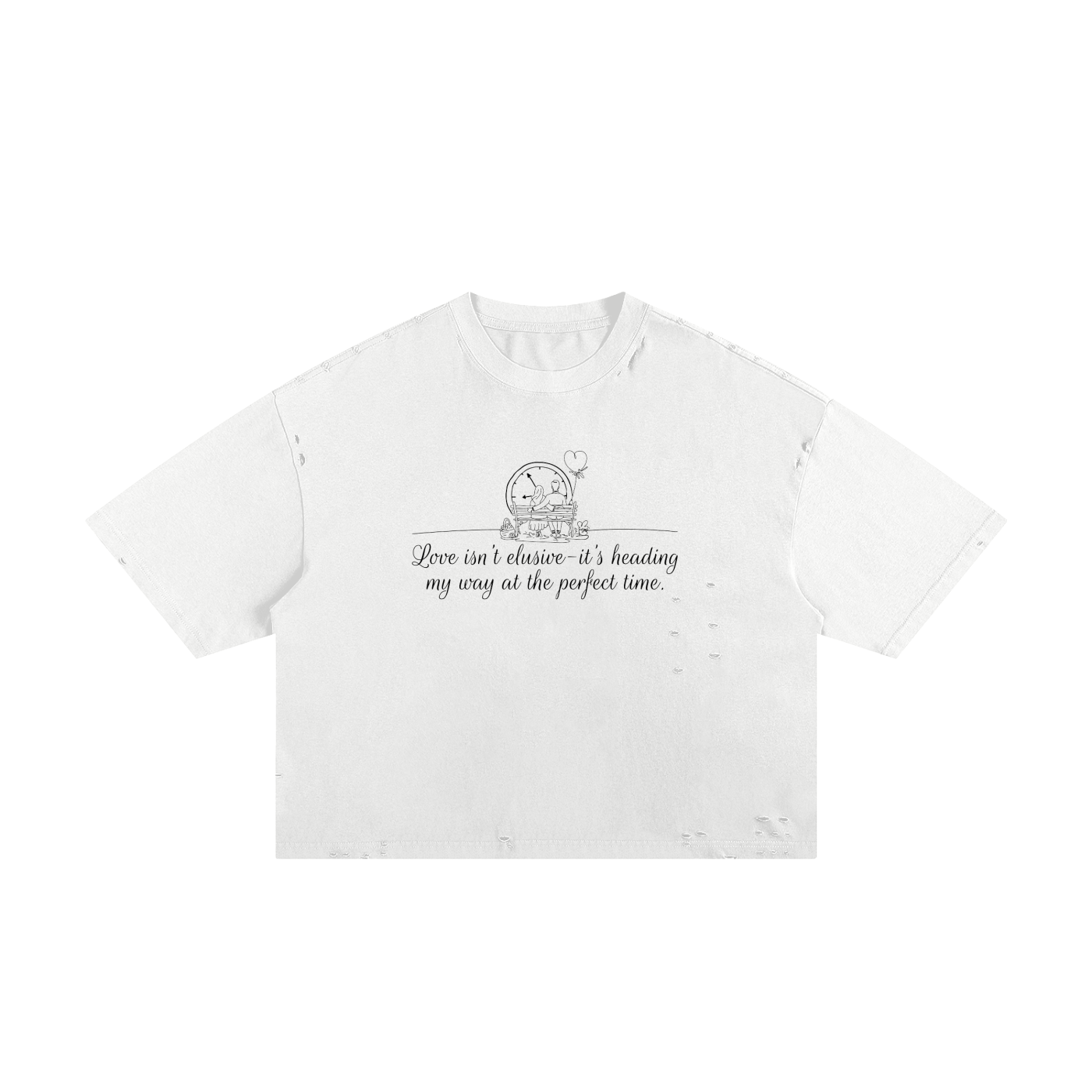 Love Isnt Elusive Classic Frayed Boxy Tee