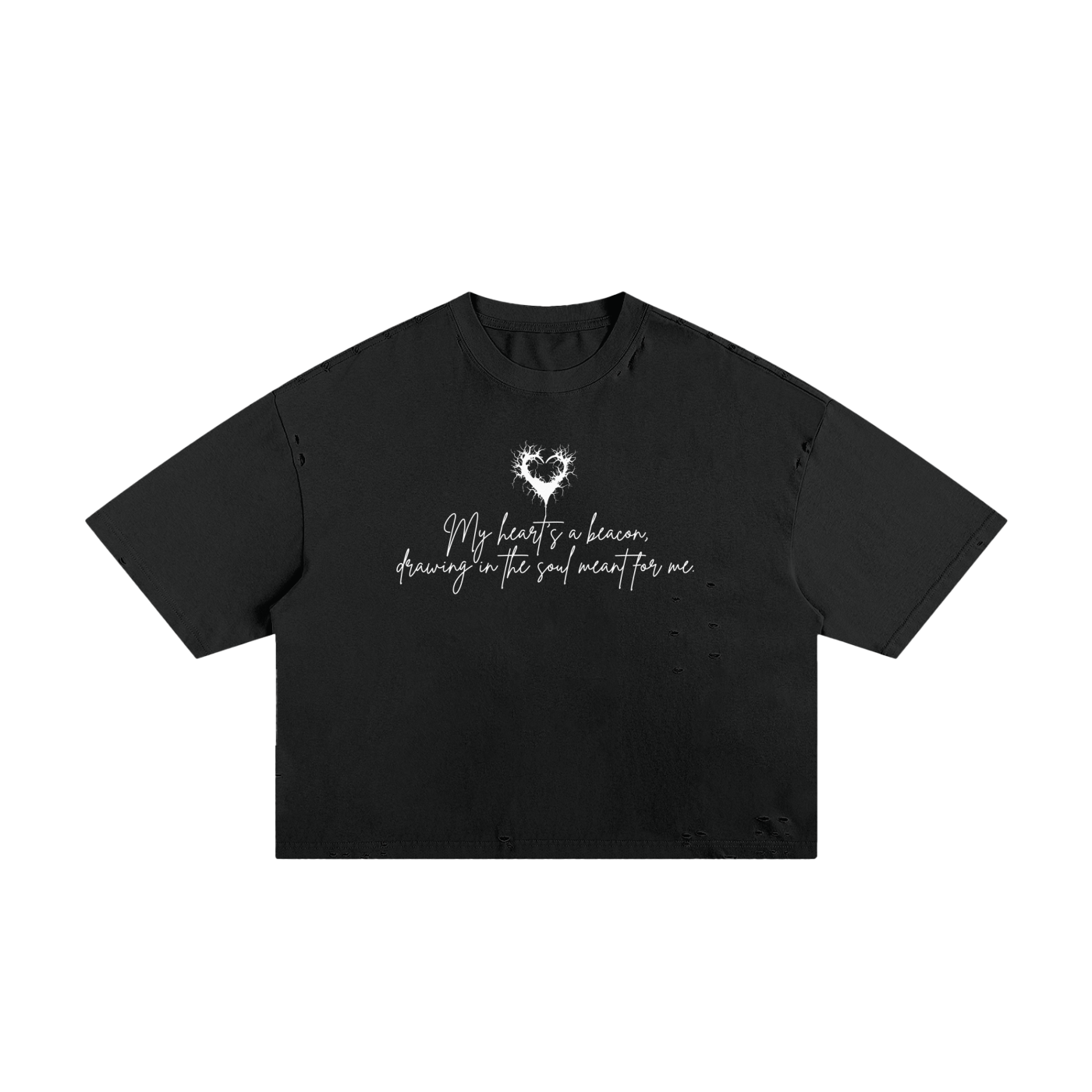 My Heart Is A Beacon Classic Frayed Boxy Tee