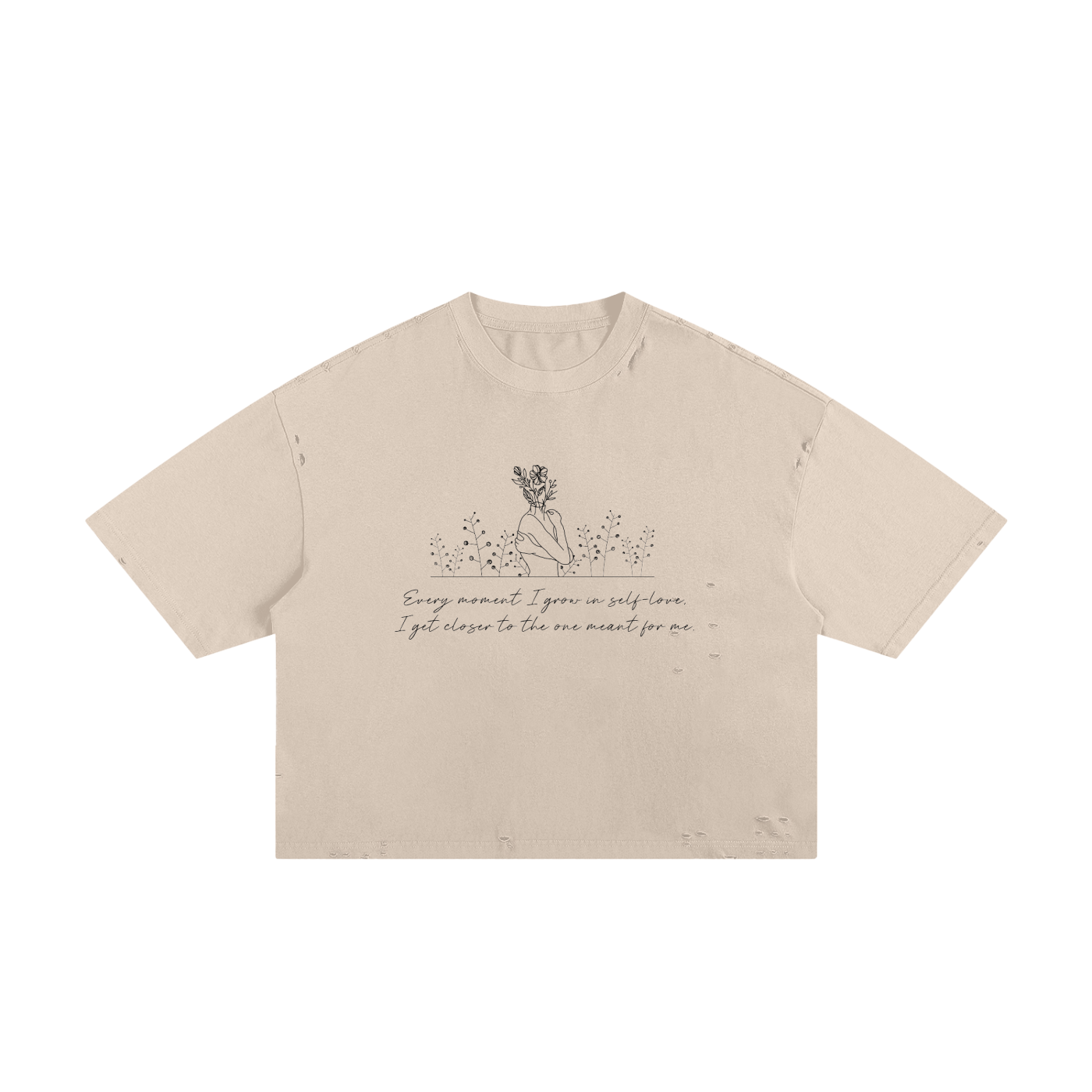 Every Moment I Grow in Self Love I Get Closer to the One Unisex Cropped Boxy Tee