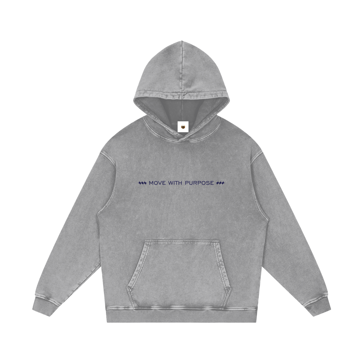 Move With Purpose Snow Washed Loose Cotton Hoodie