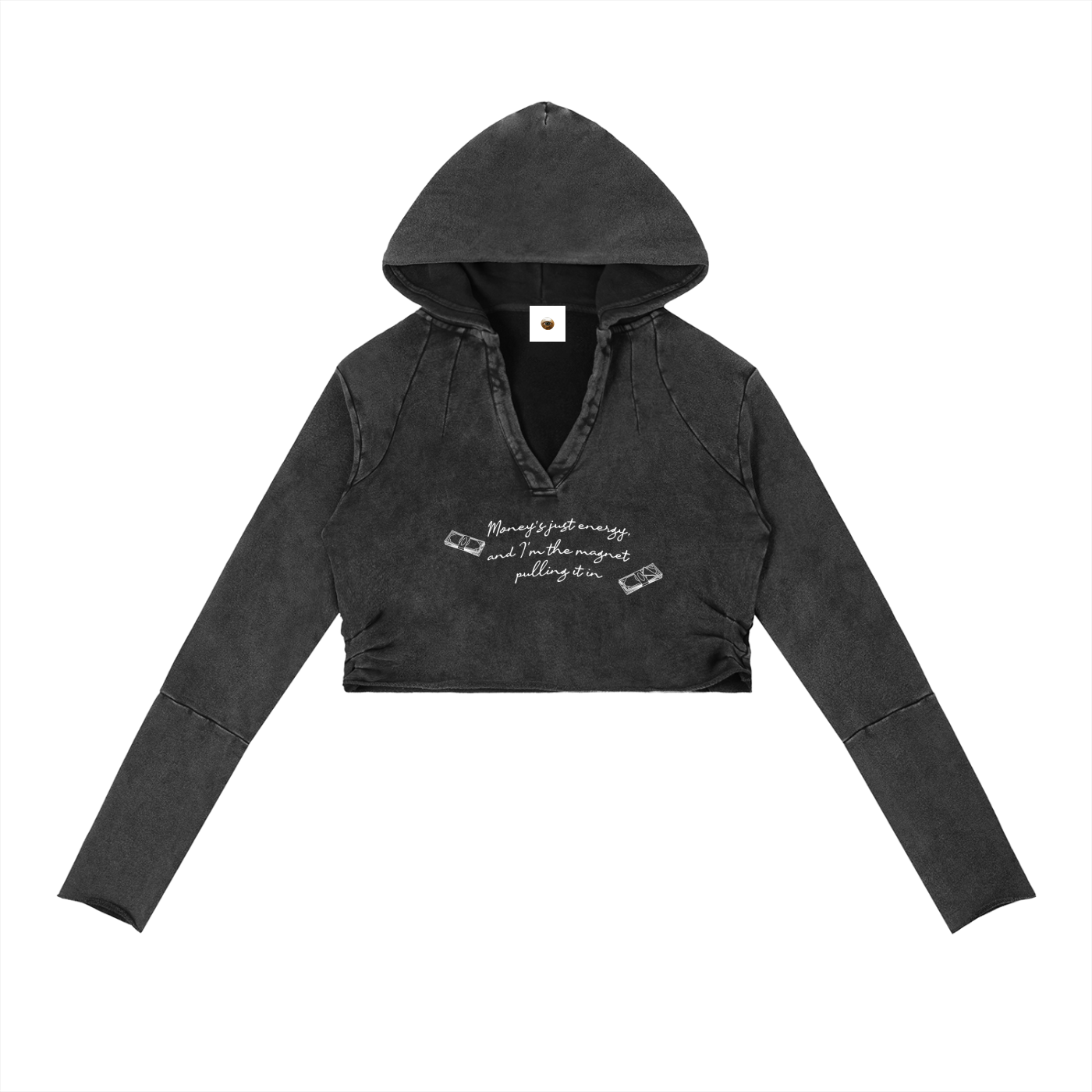 Moneys Just Energy Vintage Washed Raw Edge Hoodie