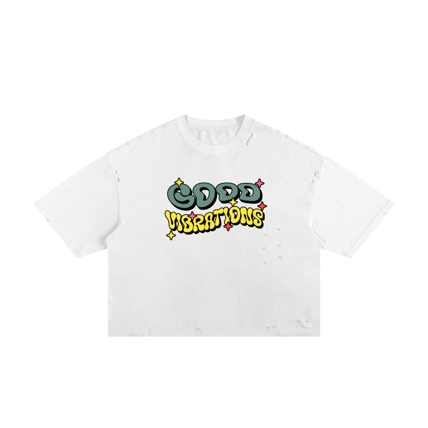 Good Vibrations Classic Frayed Boxy Tee