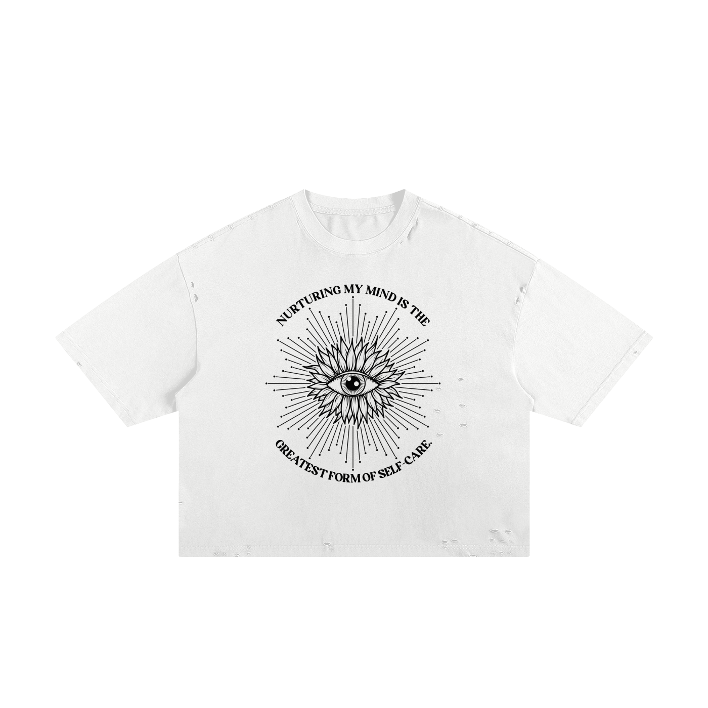 Nurturing my mind is the greatest form of self-care Unisex Cropped Boxy Tee