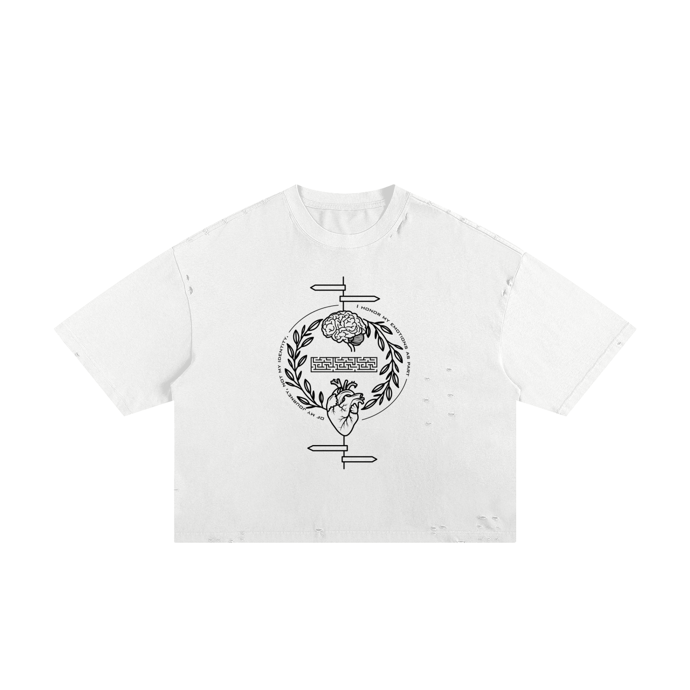 I honor my emotions as part of my journey, not my identity Unisex Cropped Boxy Tee