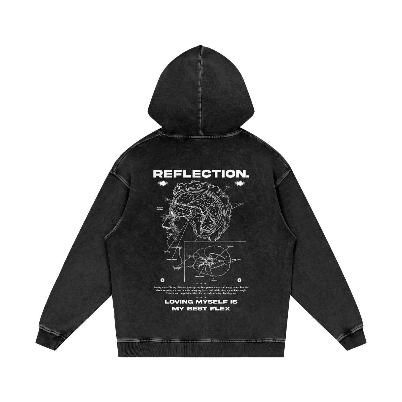 Reflection Snow Washed Loose Cotton Hoodie