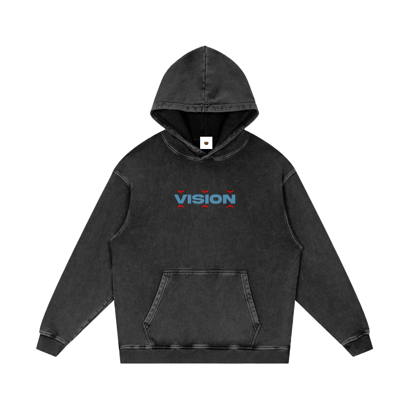 Vision Snow Washed Loose Cotton Hoodie