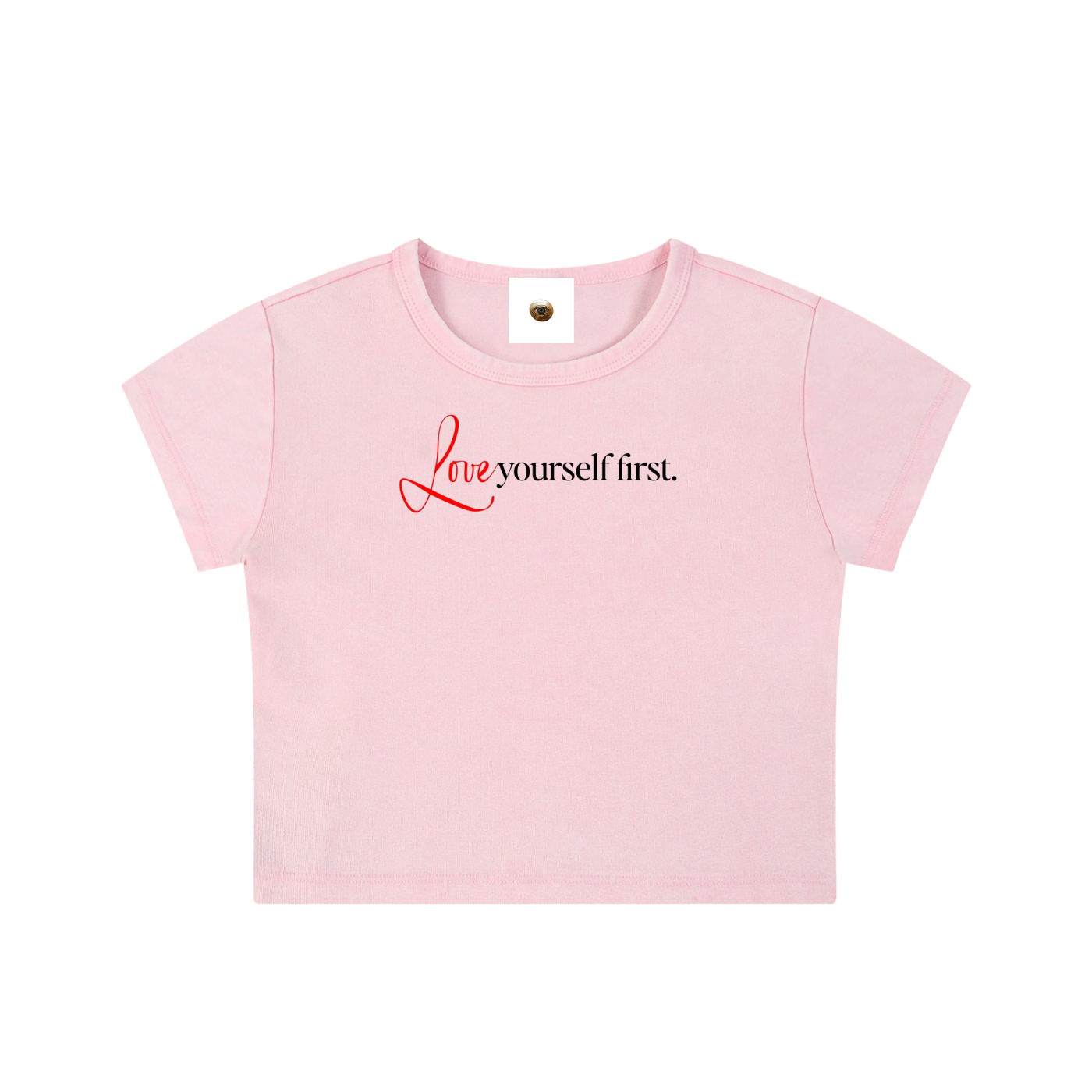 Love Yourself First Snow Washed Crop Top