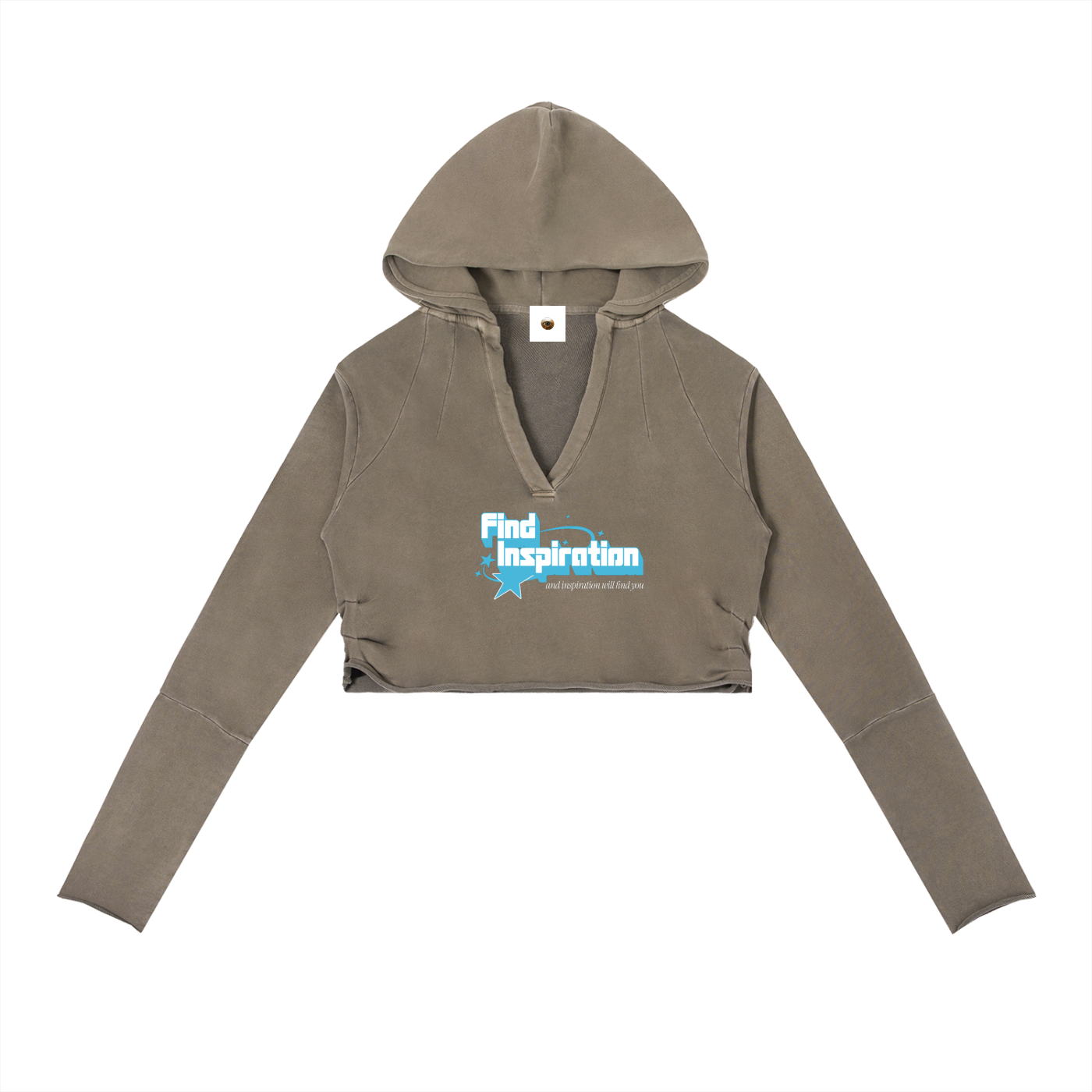 Find Inspiration Vintage Washed Raw Edge Hoodie
