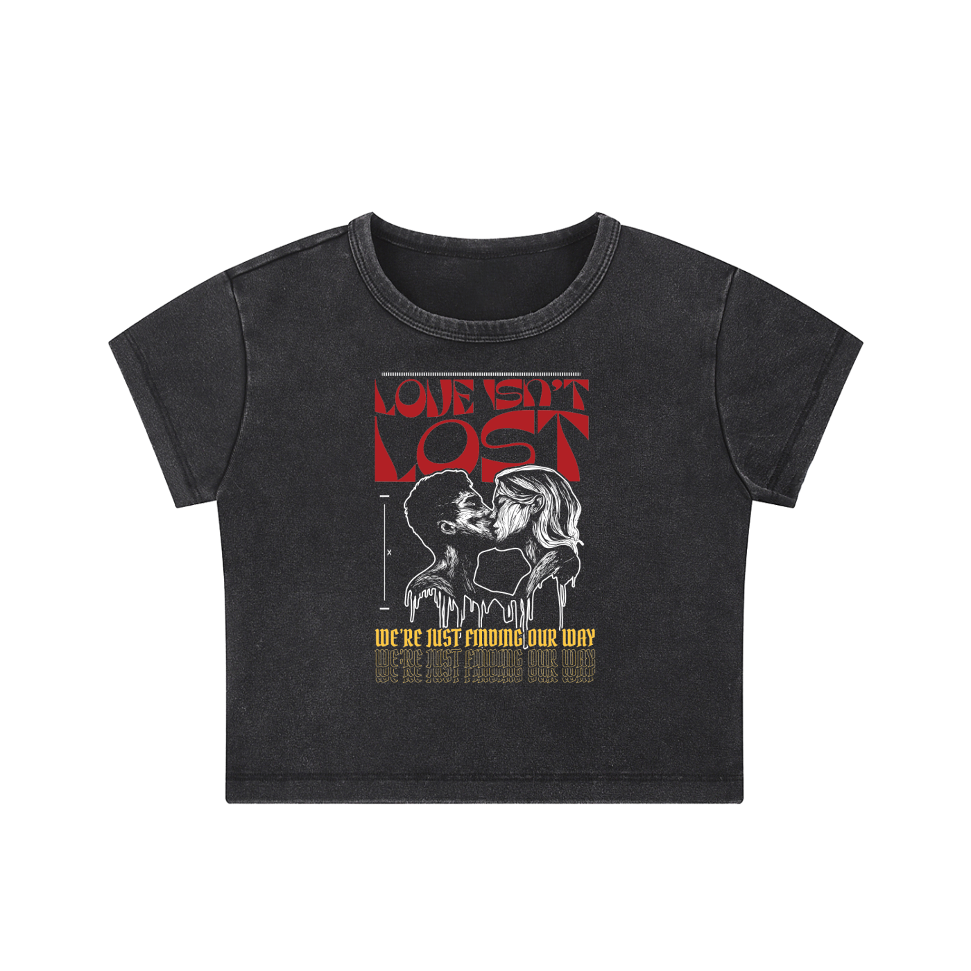 Love Isnt Lost Snow Washed Crop Top