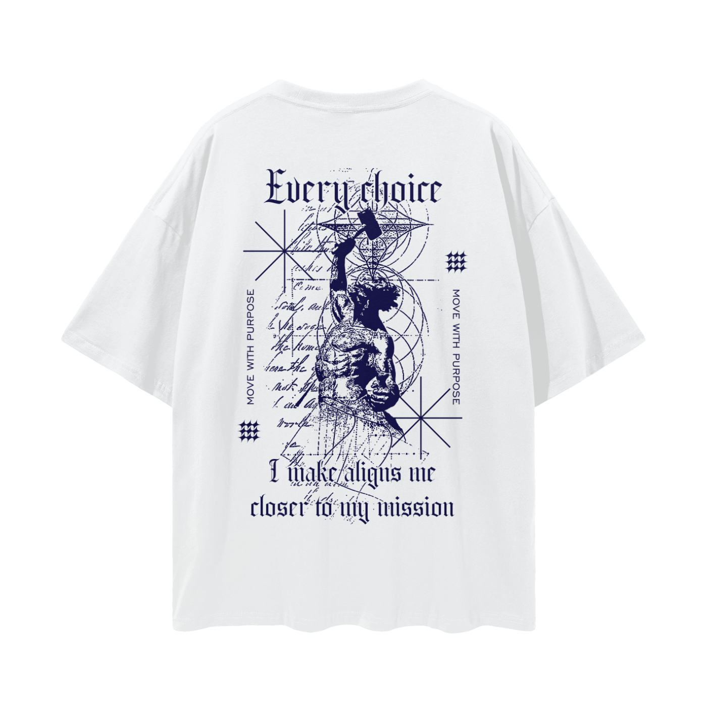 Move With Purpose Streetwear Loose Drop Shoulder T-Shirt