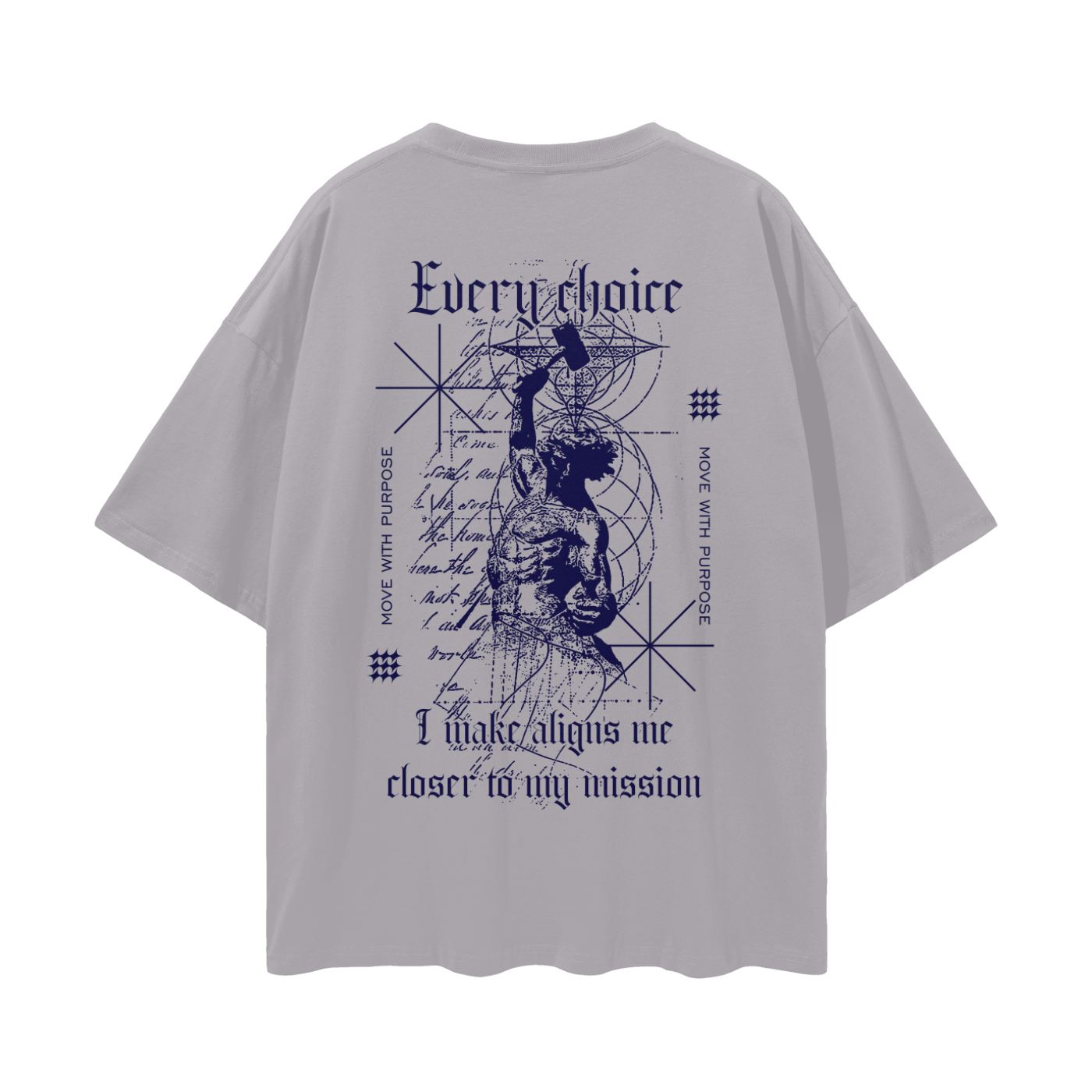 Move With Purpose Streetwear Loose Drop Shoulder T-Shirt