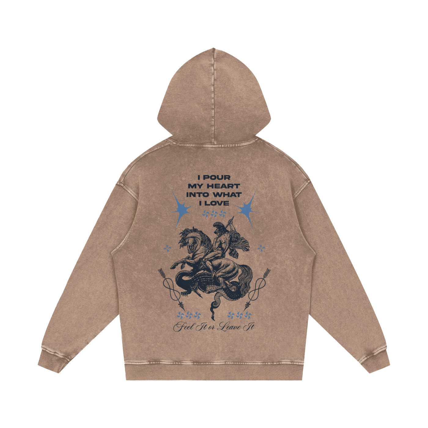 Feel it Or Leave It Snow Washed Loose Cotton Hoodie