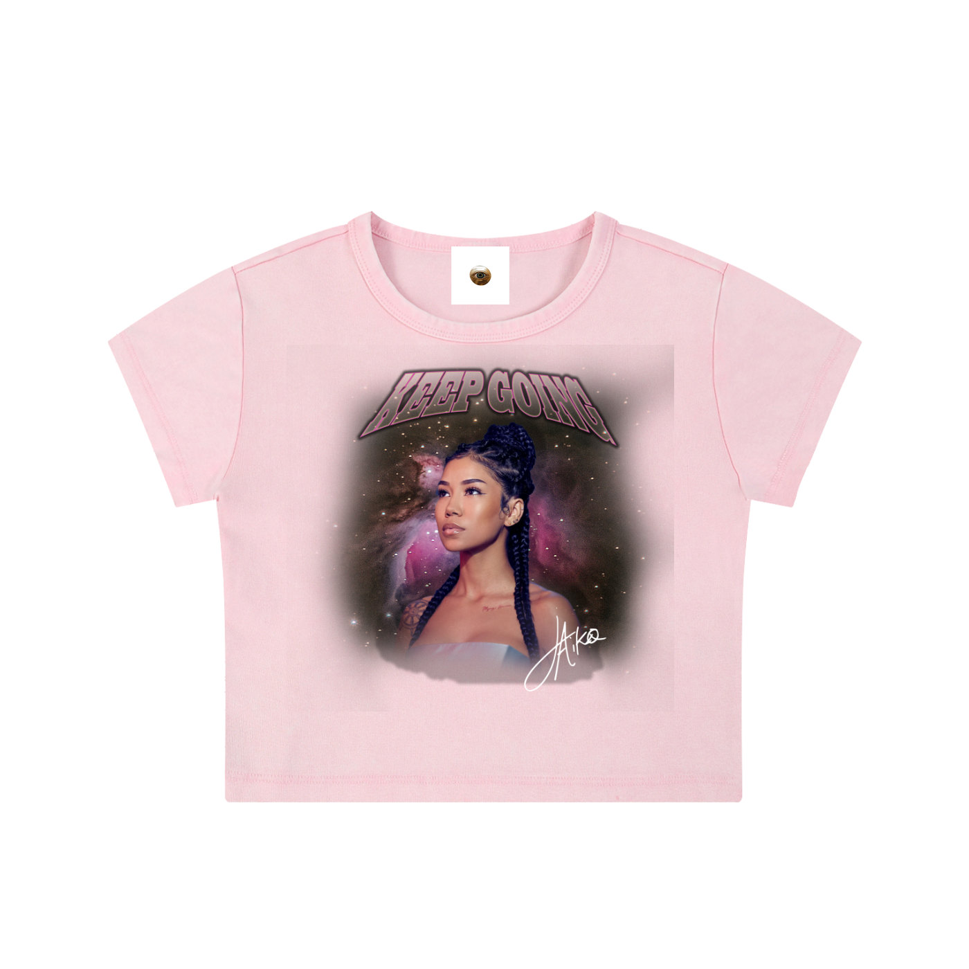 Jhene Keep Going Snow Washed Crop Top