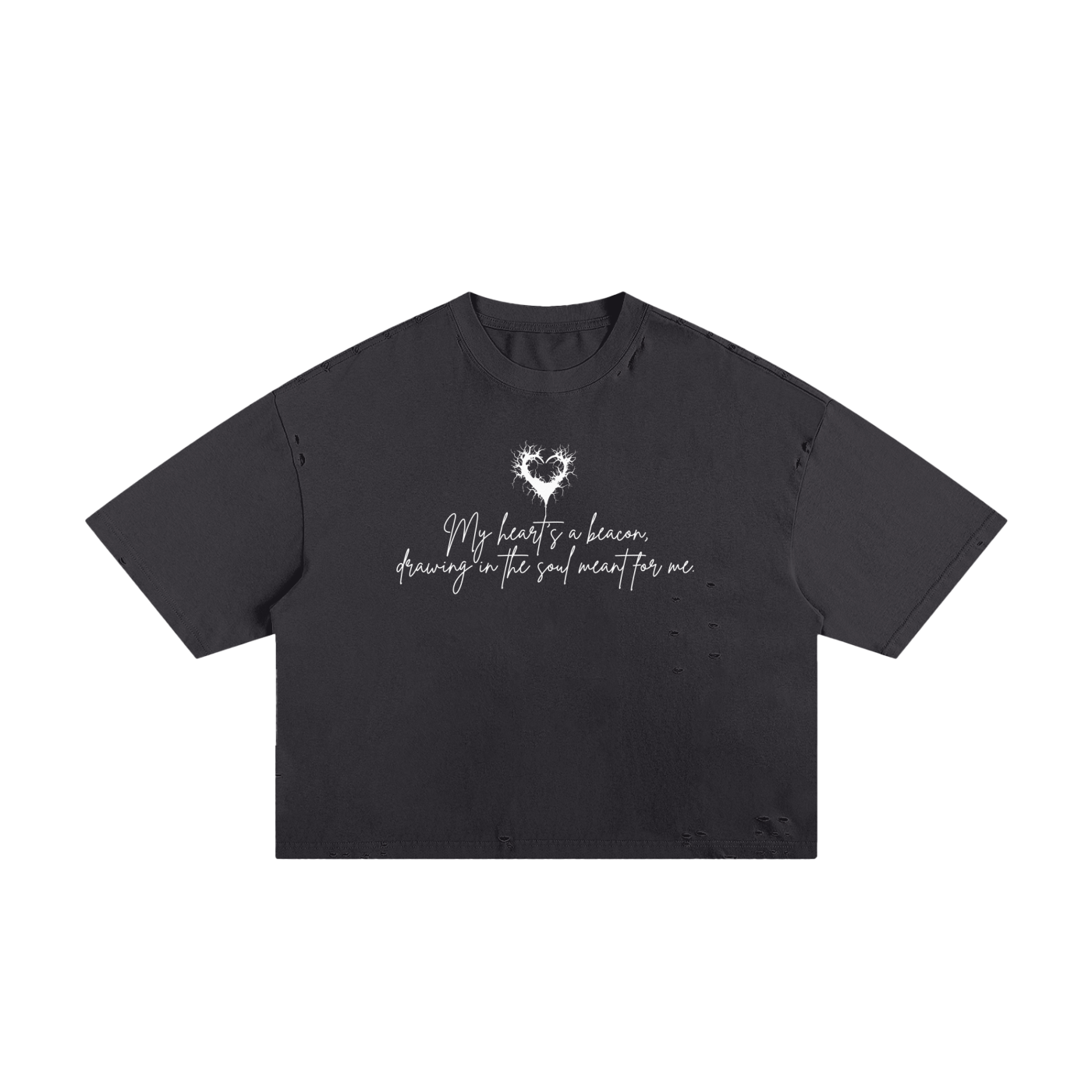 My Heart Is A Beacon Classic Frayed Boxy Tee