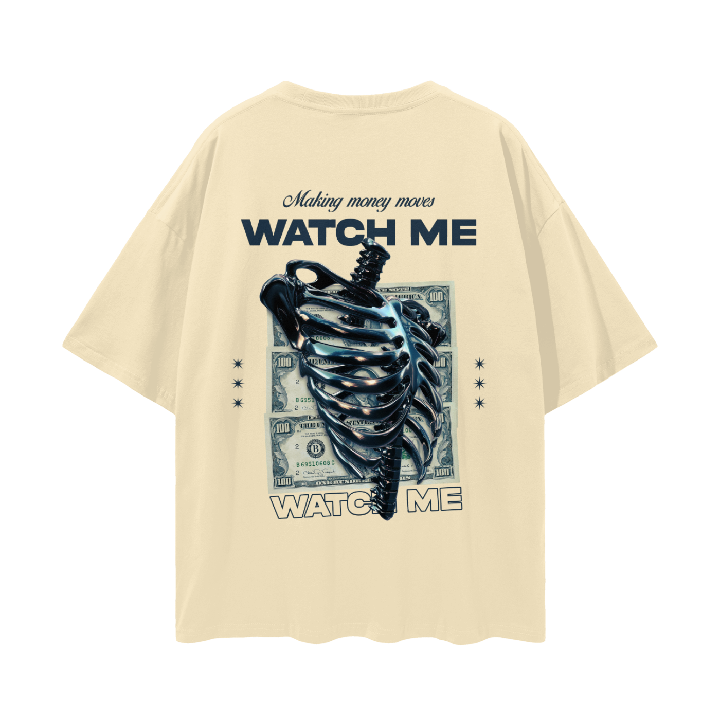 Making Money Moves Watch Me Streetwear Loose Drop Shoulder T-Shirt