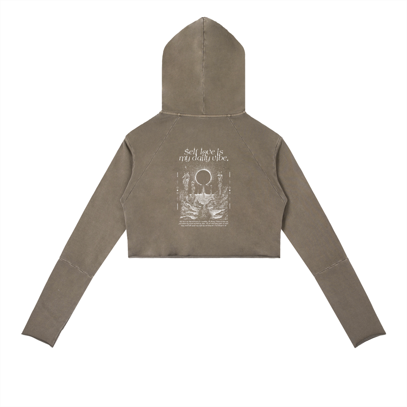 Self Love Is My Daily Vibe Vintage Washed Raw Edge Hoodie