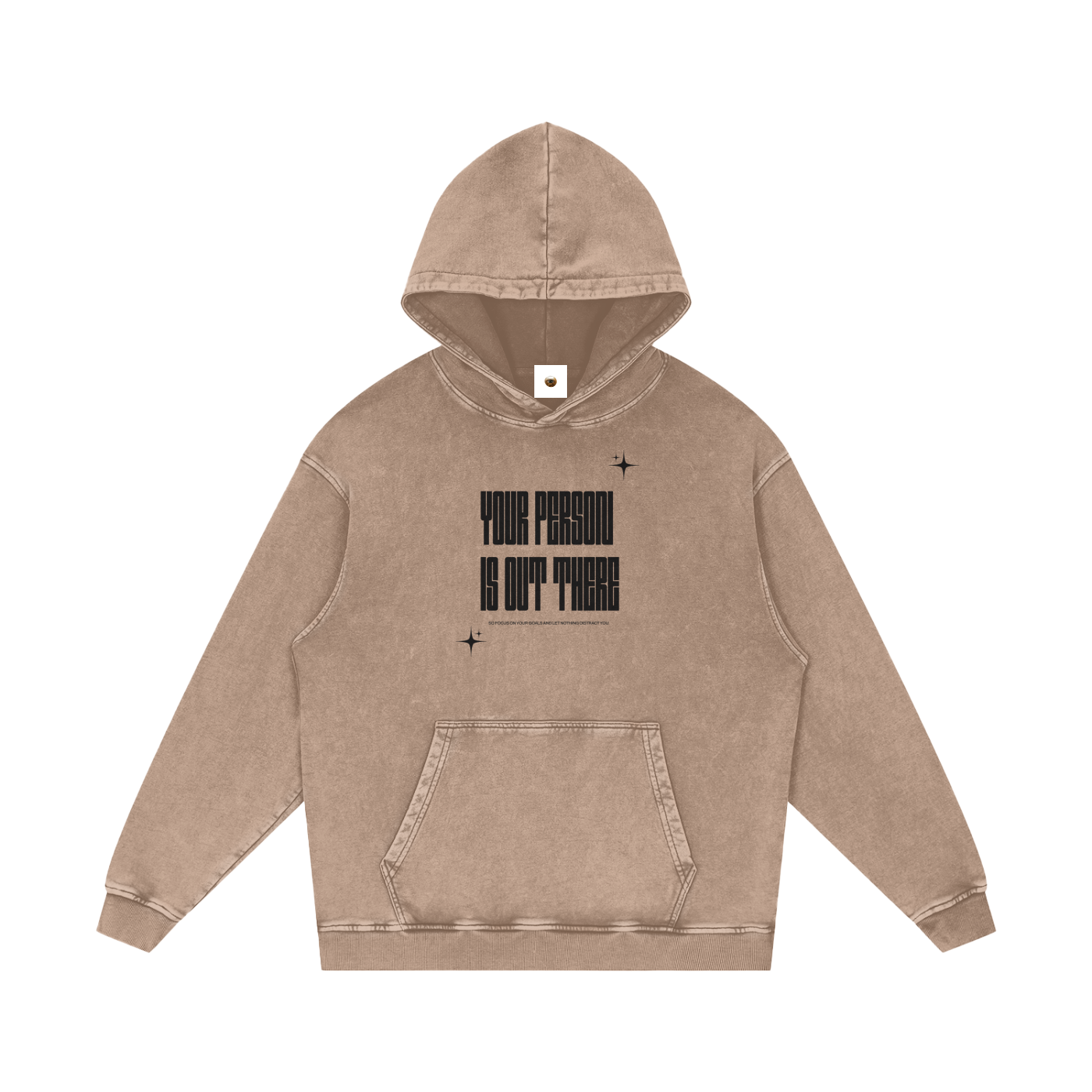 Your Person Is Out There Snow Washed Loose Cotton Hoodie