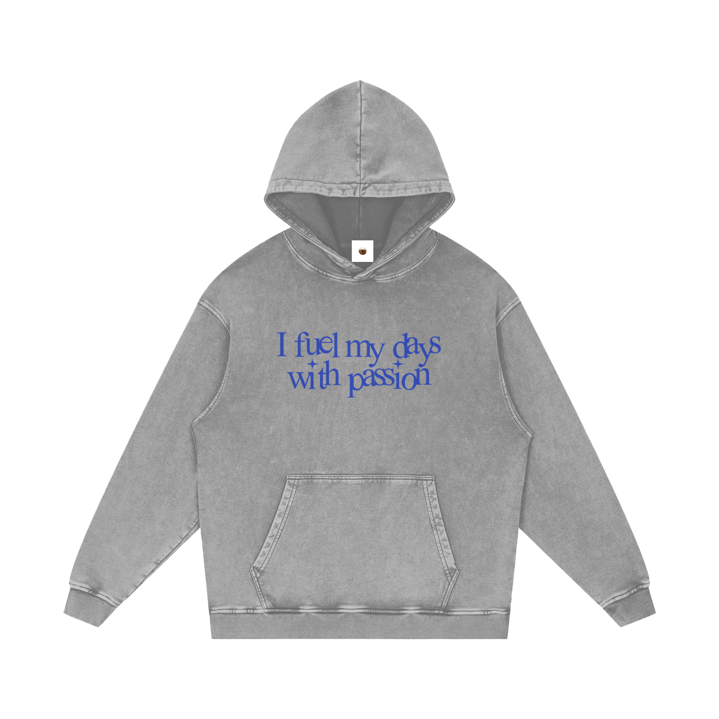 I Fuel My Days Snow Washed Loose Cotton Hoodie