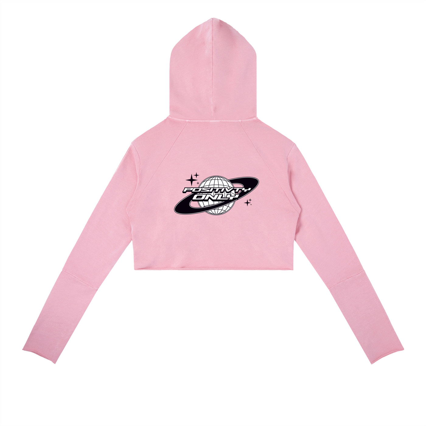 Positivity Only Vintage Washed Raw Edge Hoodie