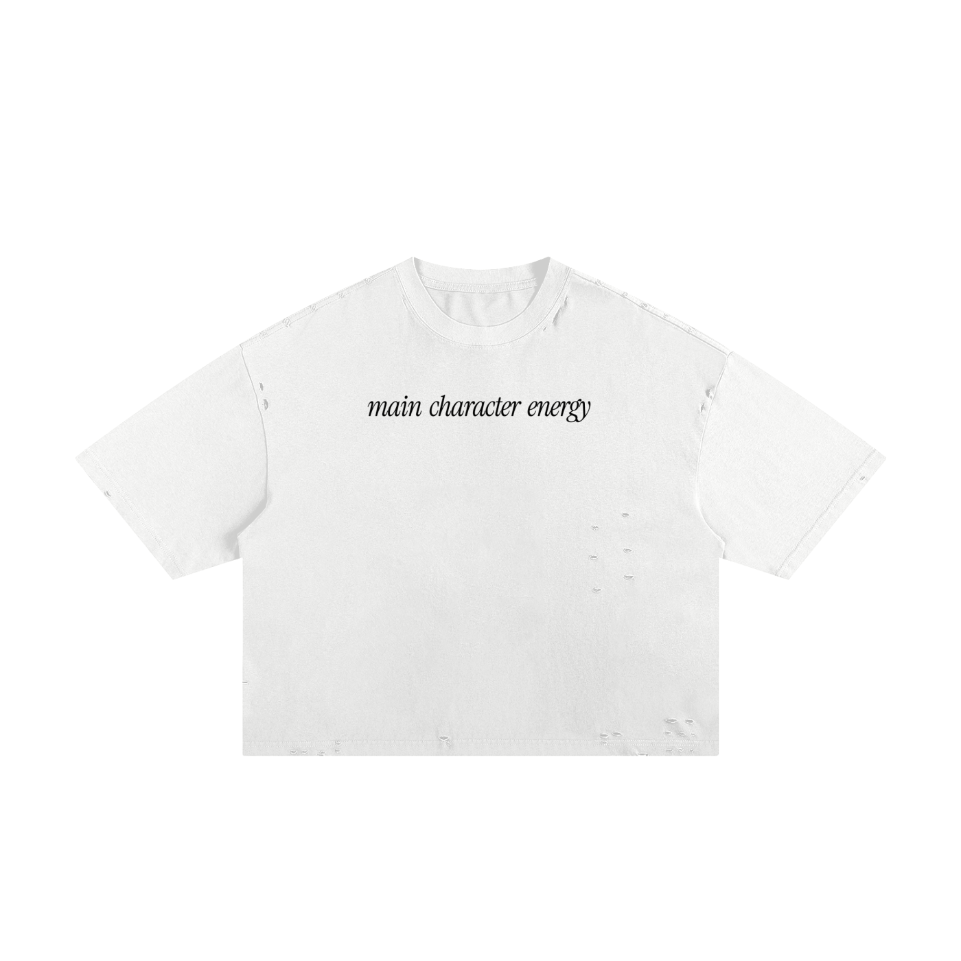 Main Character Energy Classic Frayed Boxy Tee