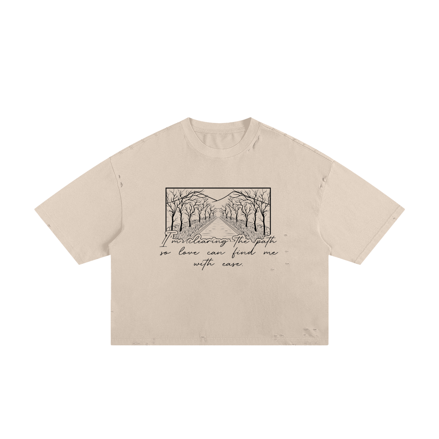 I'm Clearing the Path so Love Can Find Me Unisex Cropped Boxy Tee