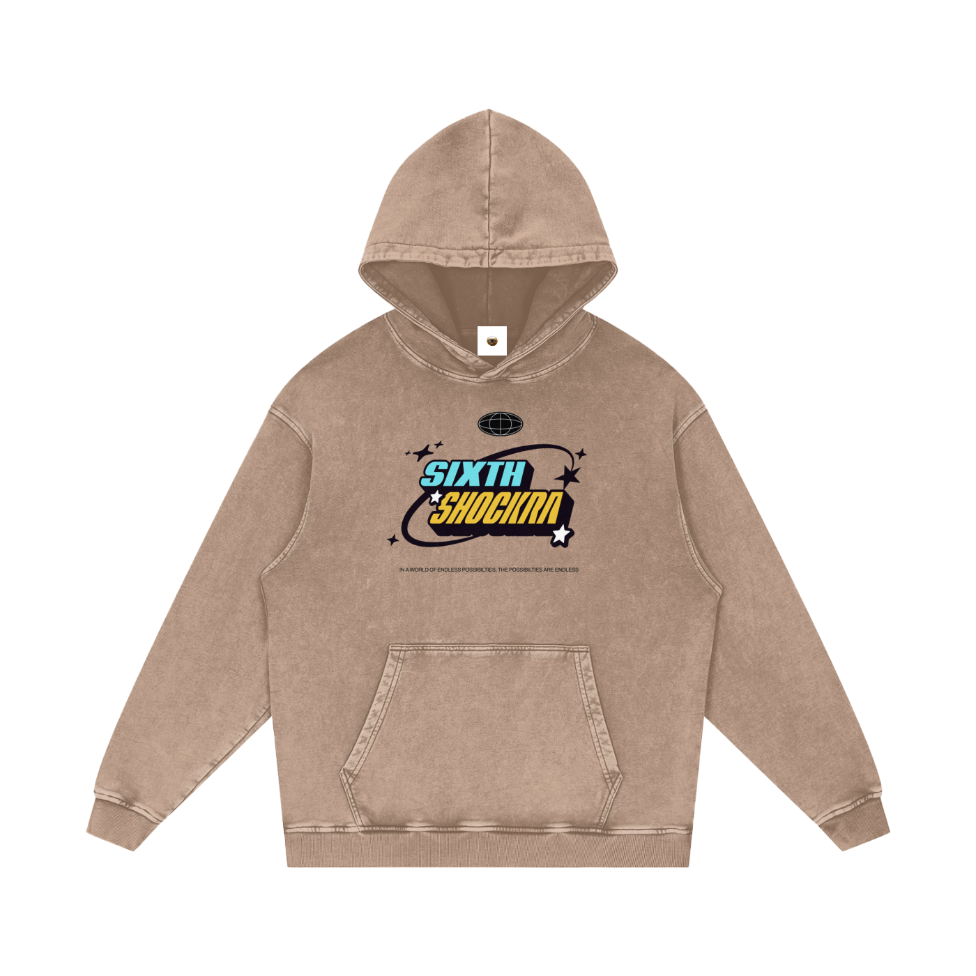 SS World Snow Washed Loose Cotton Hoodie
