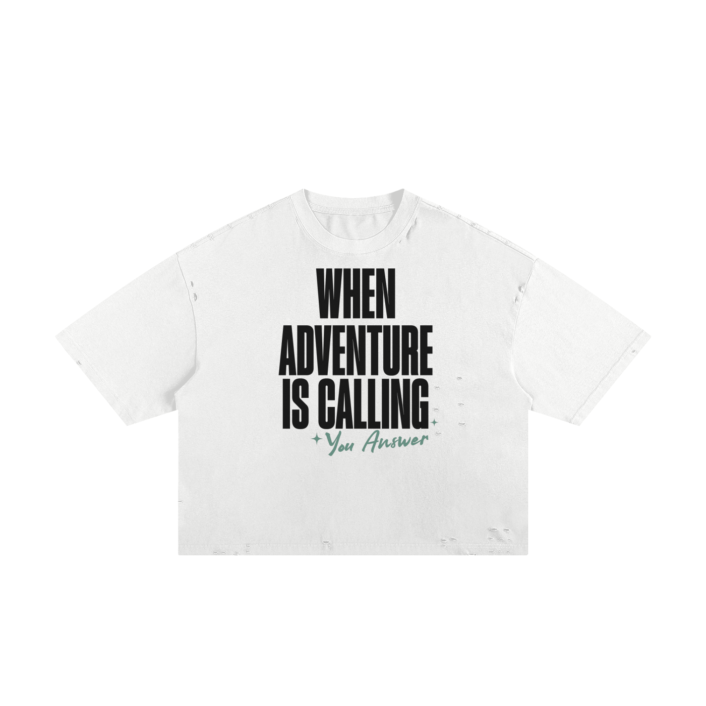 When Adventure Is Calling Classic Frayed Boxy Tee