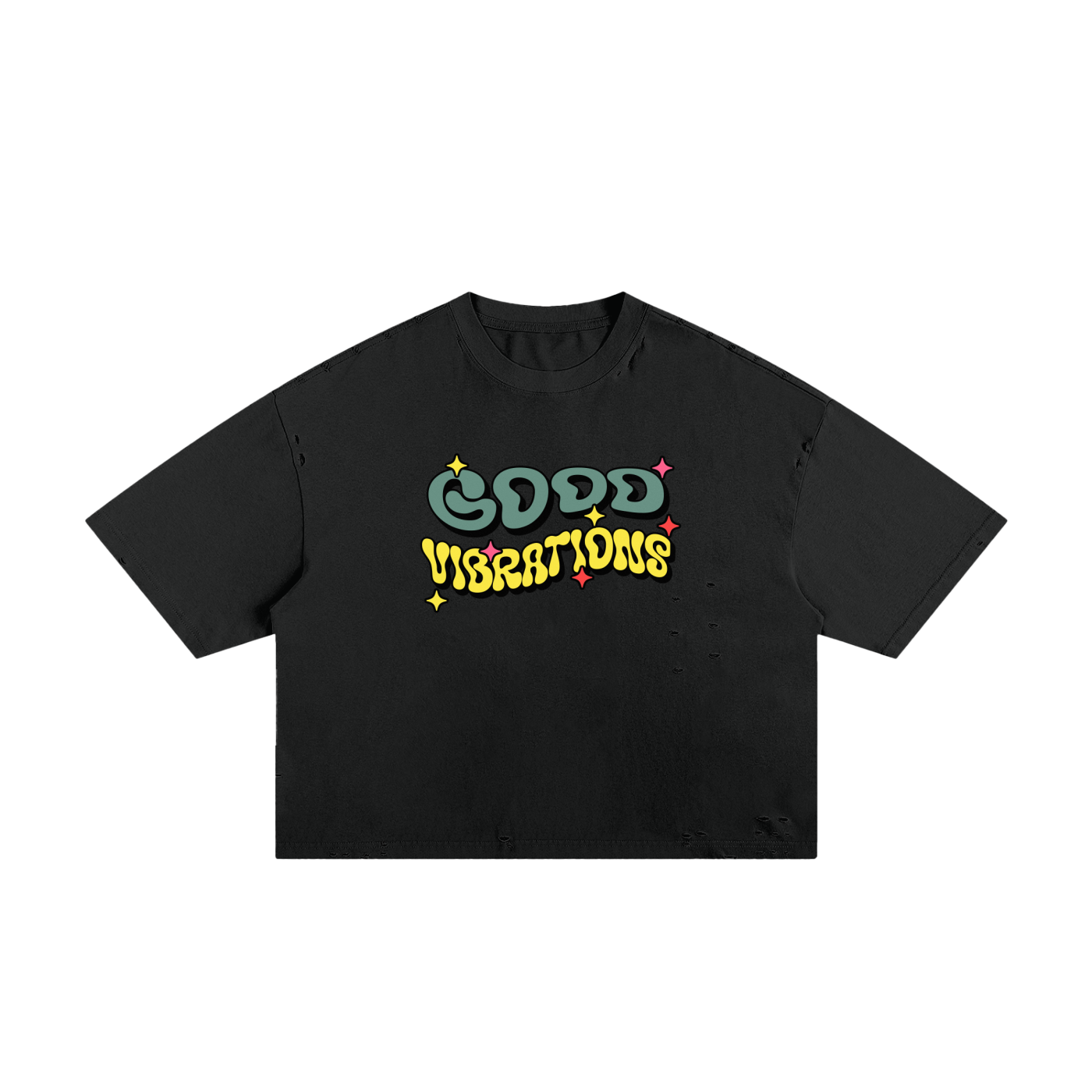 Good Vibrations unisex cropped Boxy Tee