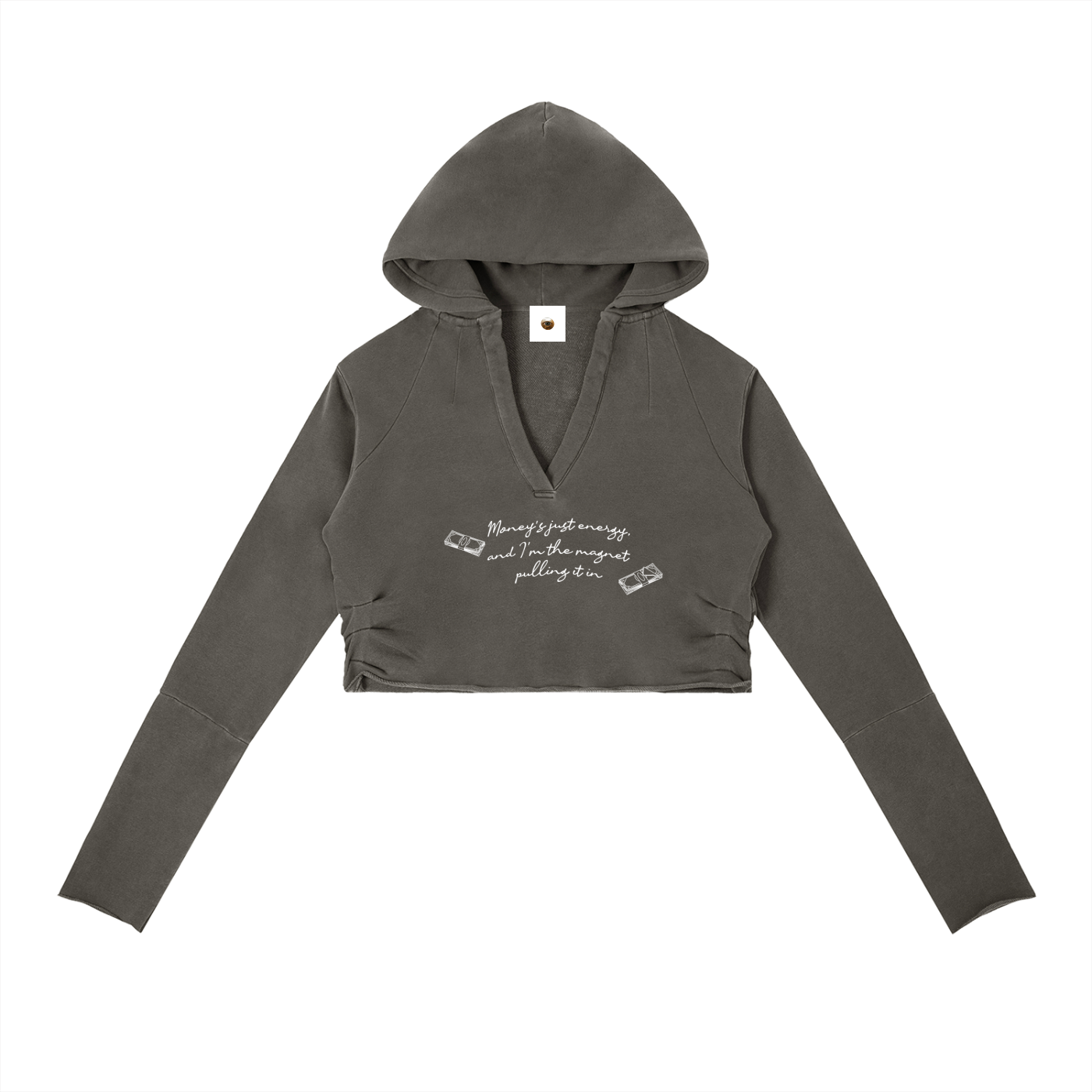 Moneys Just Energy Vintage Washed Raw Edge Hoodie