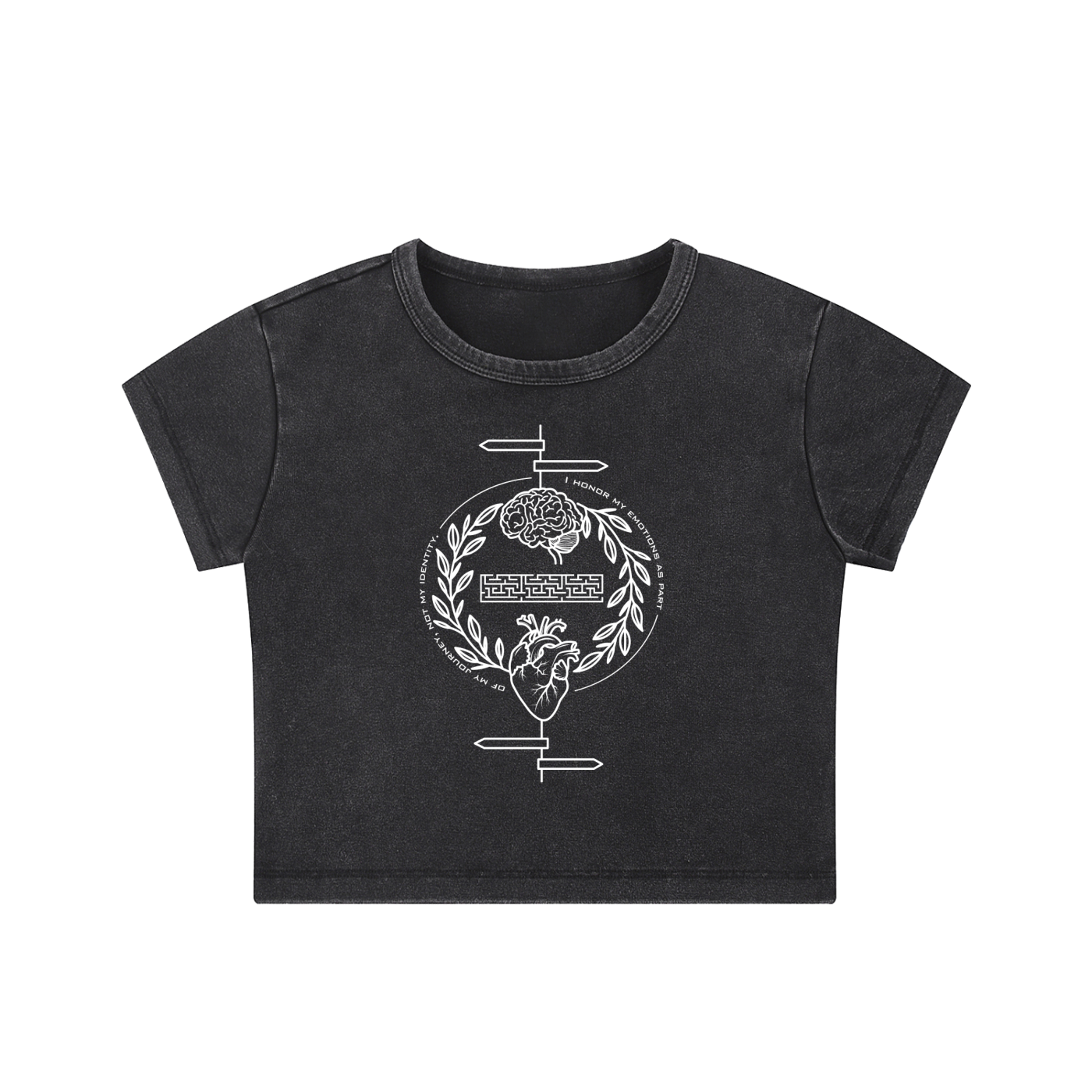 I Honor My Emotions Snow Washed Crop Top