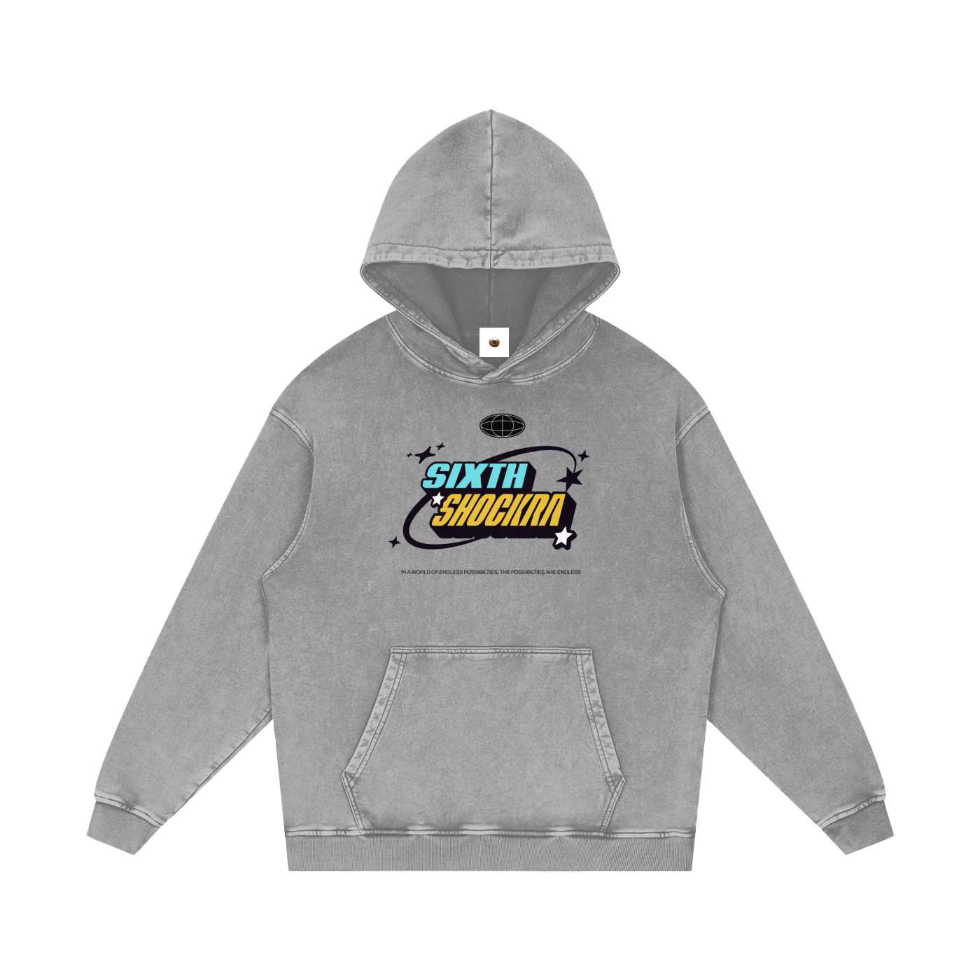 SS World Snow Washed Loose Cotton Hoodie