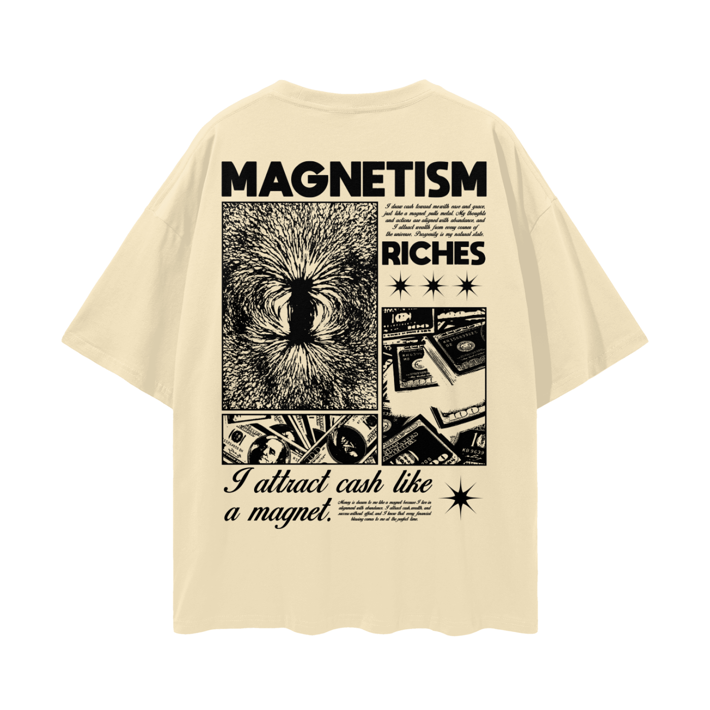 I Attract Cash Like A Magnet Streetwear Loose Drop Shoulder T-Shirt