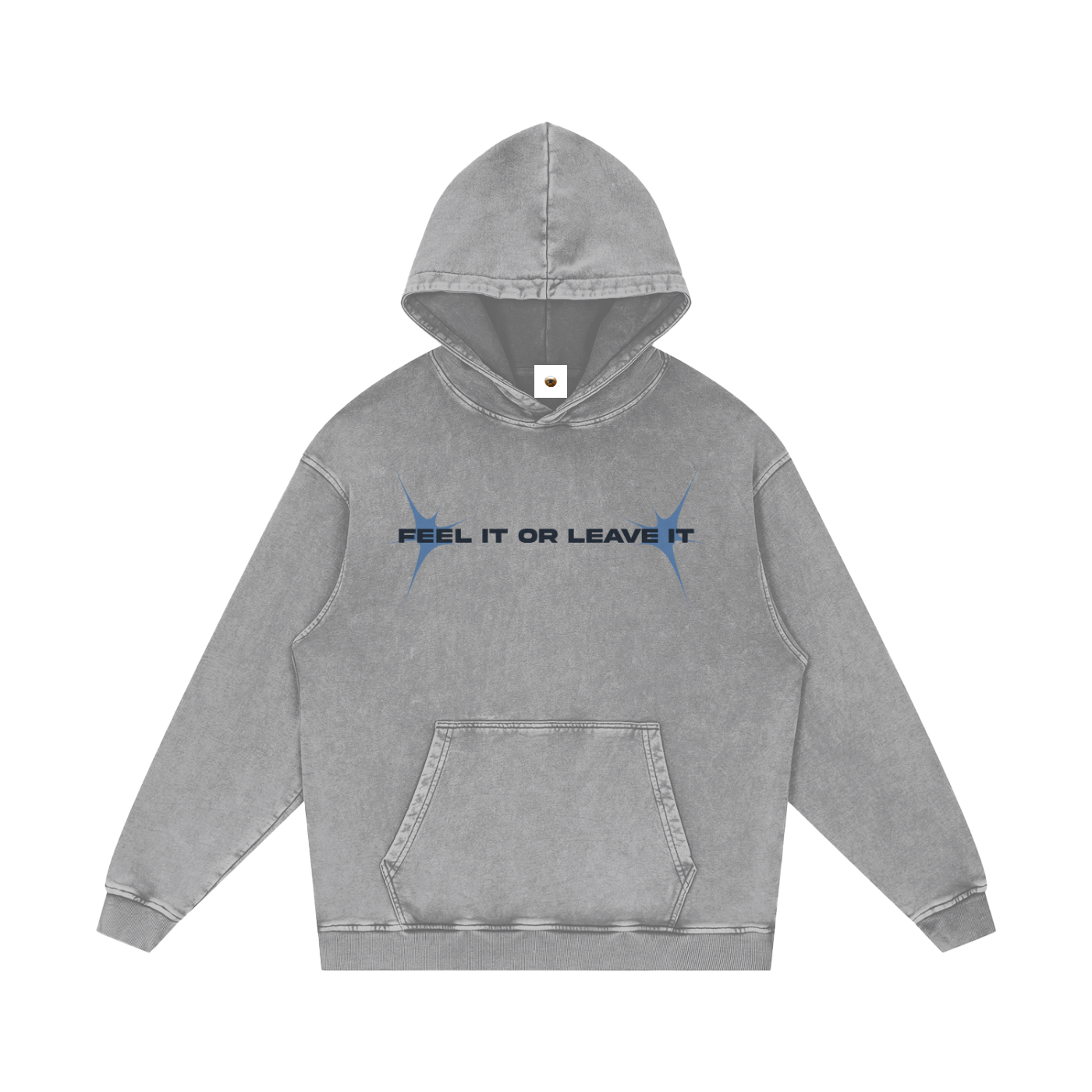 Feel it Or Leave It Snow Washed Loose Cotton Hoodie