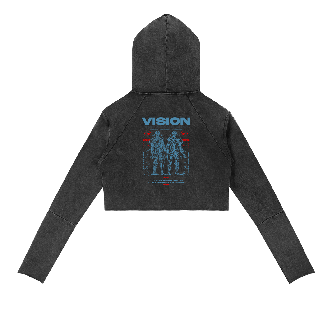 Vision Vintage Washed Raw Edge Hoodie