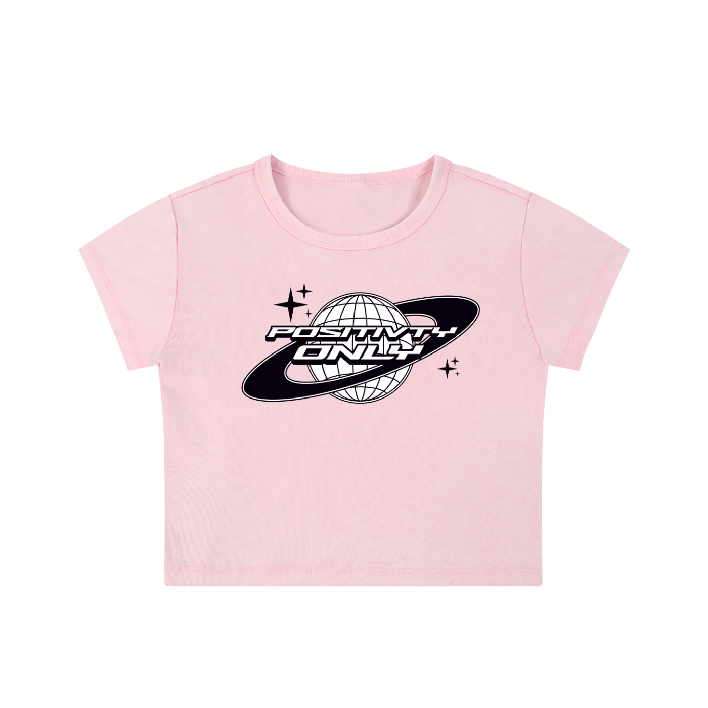 Positivity Only Snow Washed Crop Top