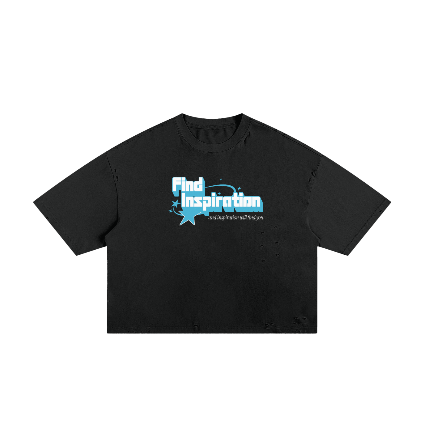 Find Inspiration and Inspiration Will Find You unisex cropped Boxy Tee